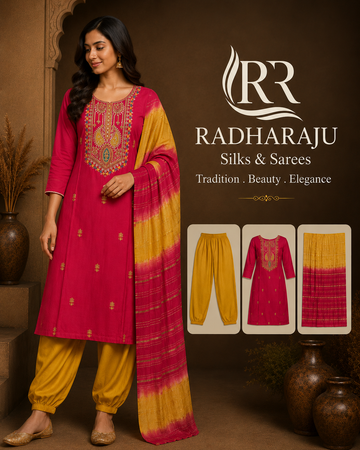 Cotton 3 piece kurti set