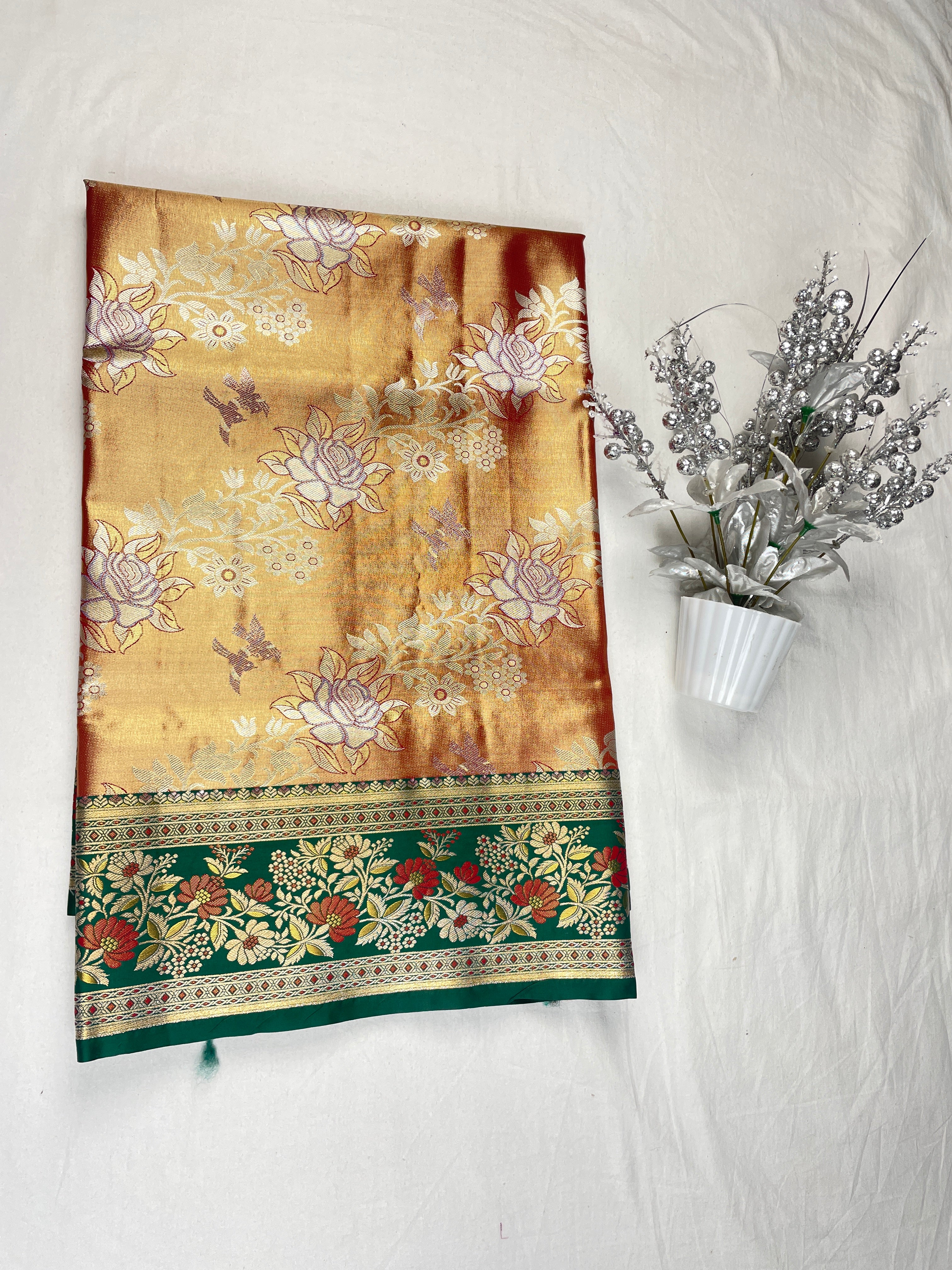 Semi Tissue pattu Bridal Saree
