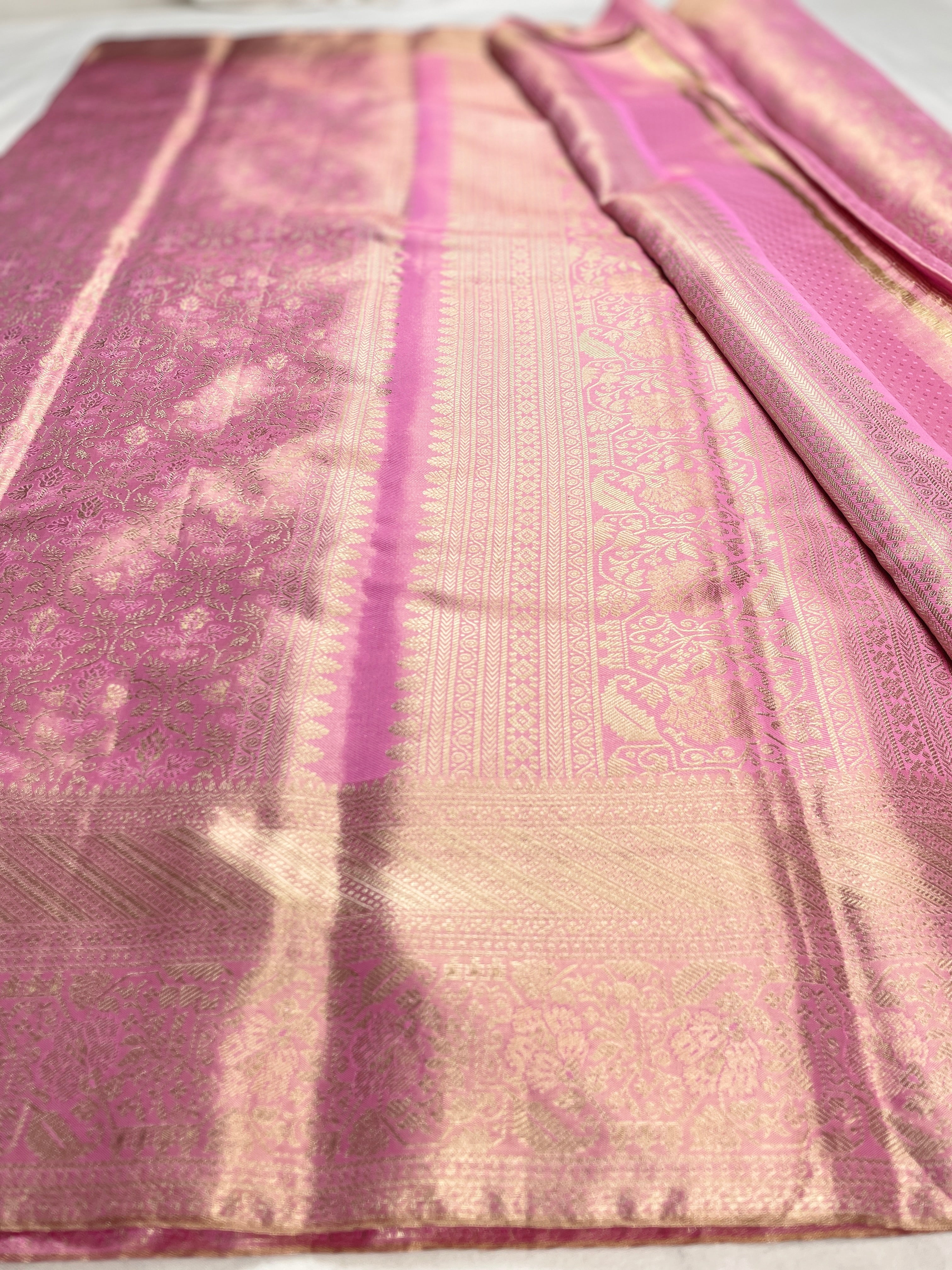 🌸 Premium Mini Kanchipattu Bridal Saree