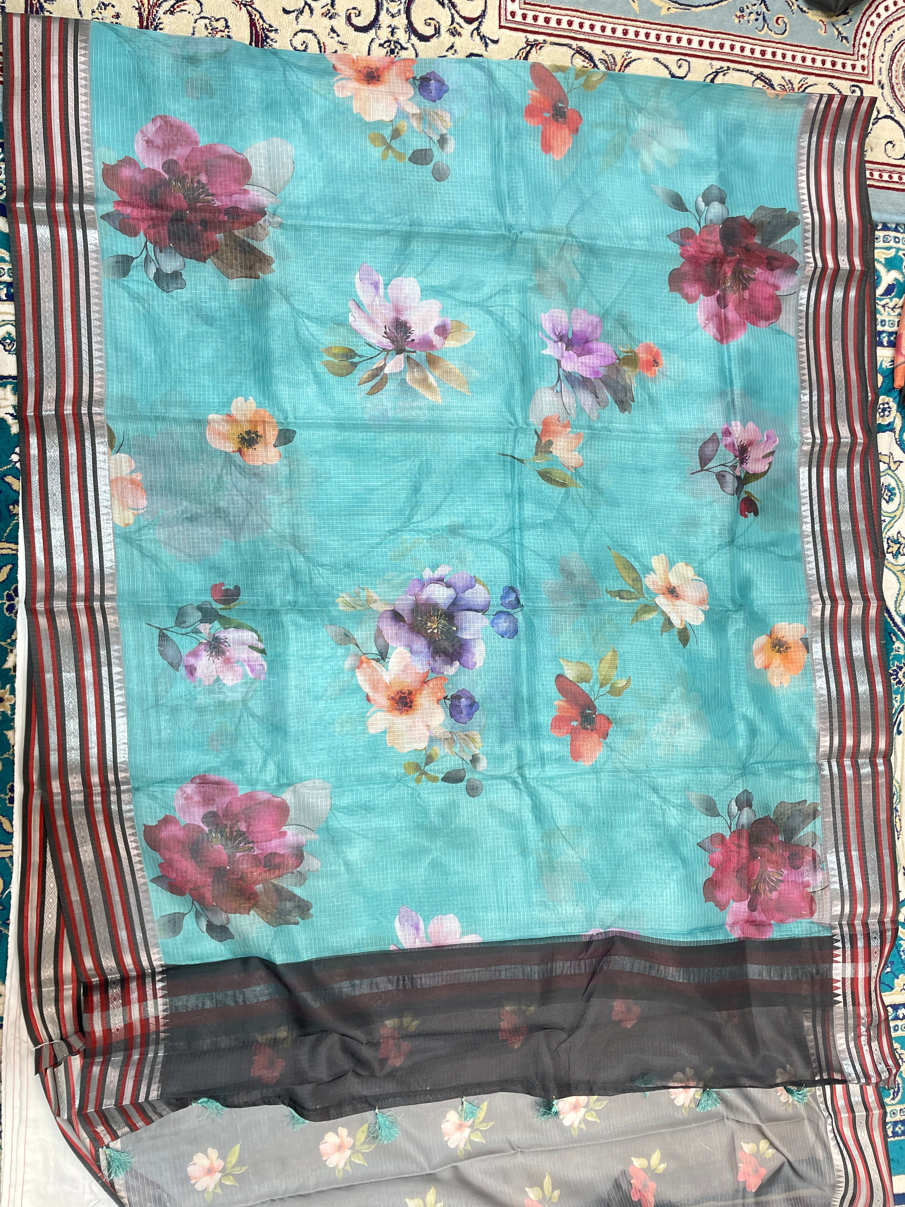 Silver Kota Fancy Saree light weight