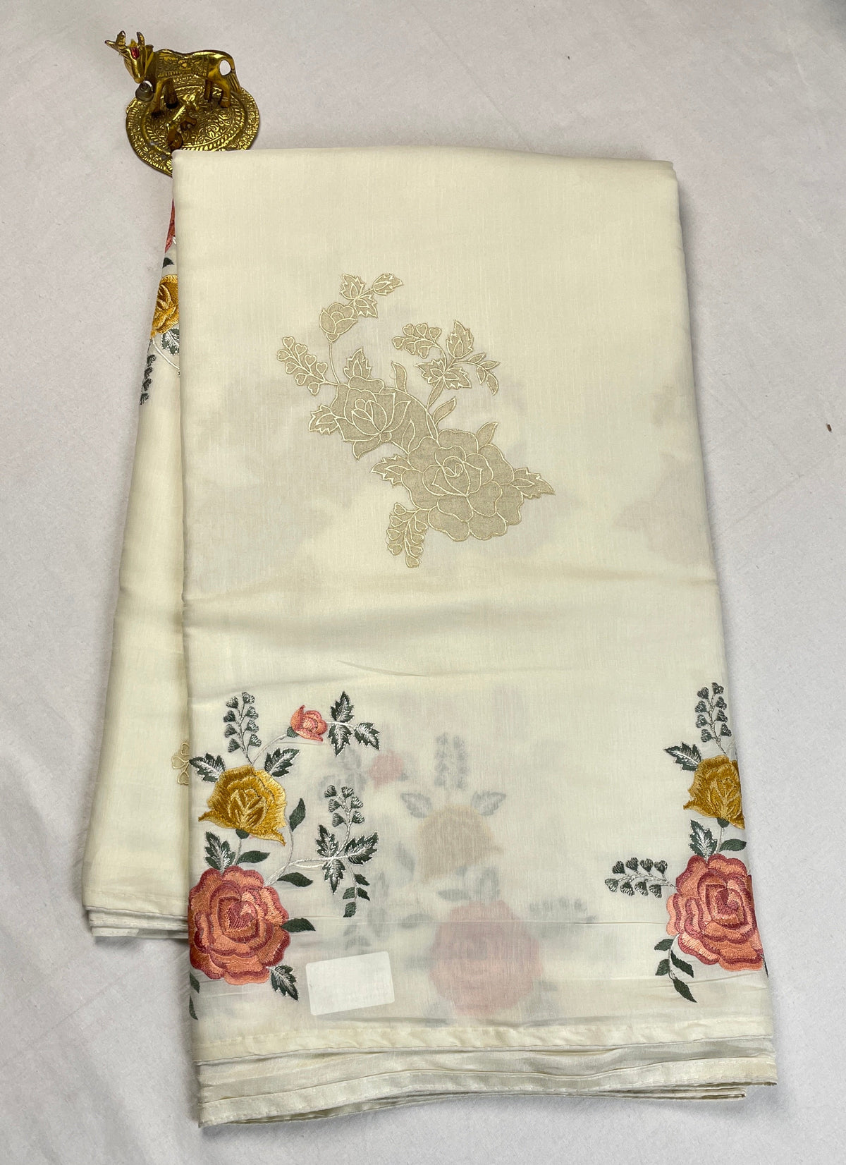 Premium soft Tussar Embroidery Saree
