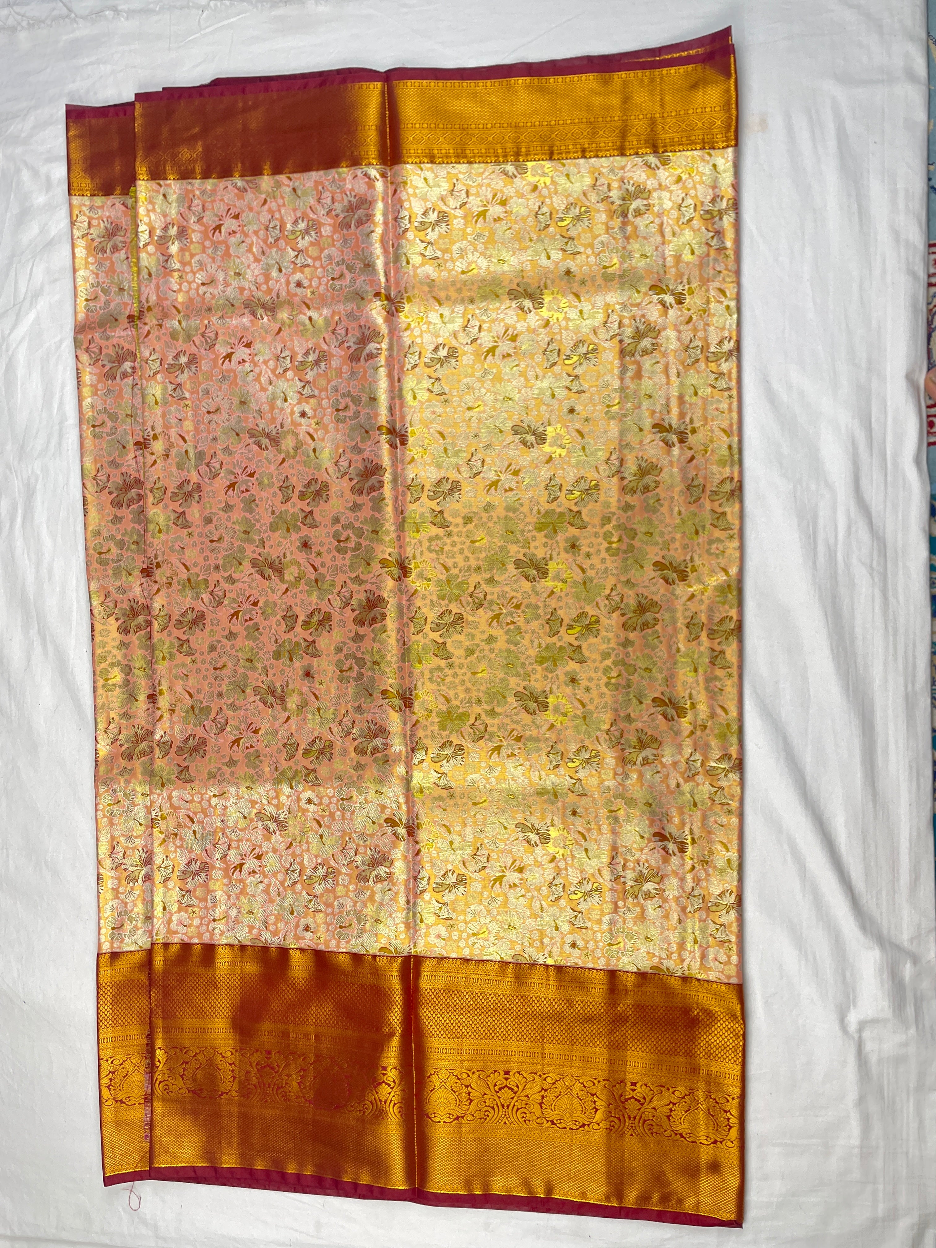 Semi pattu Tissue Bridal Saree