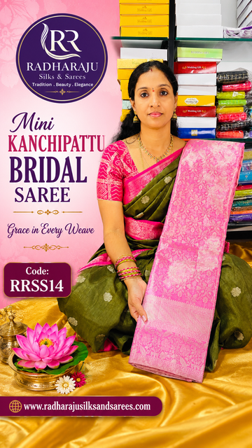 🌸 Premium Mini Kanchipattu Bridal Saree