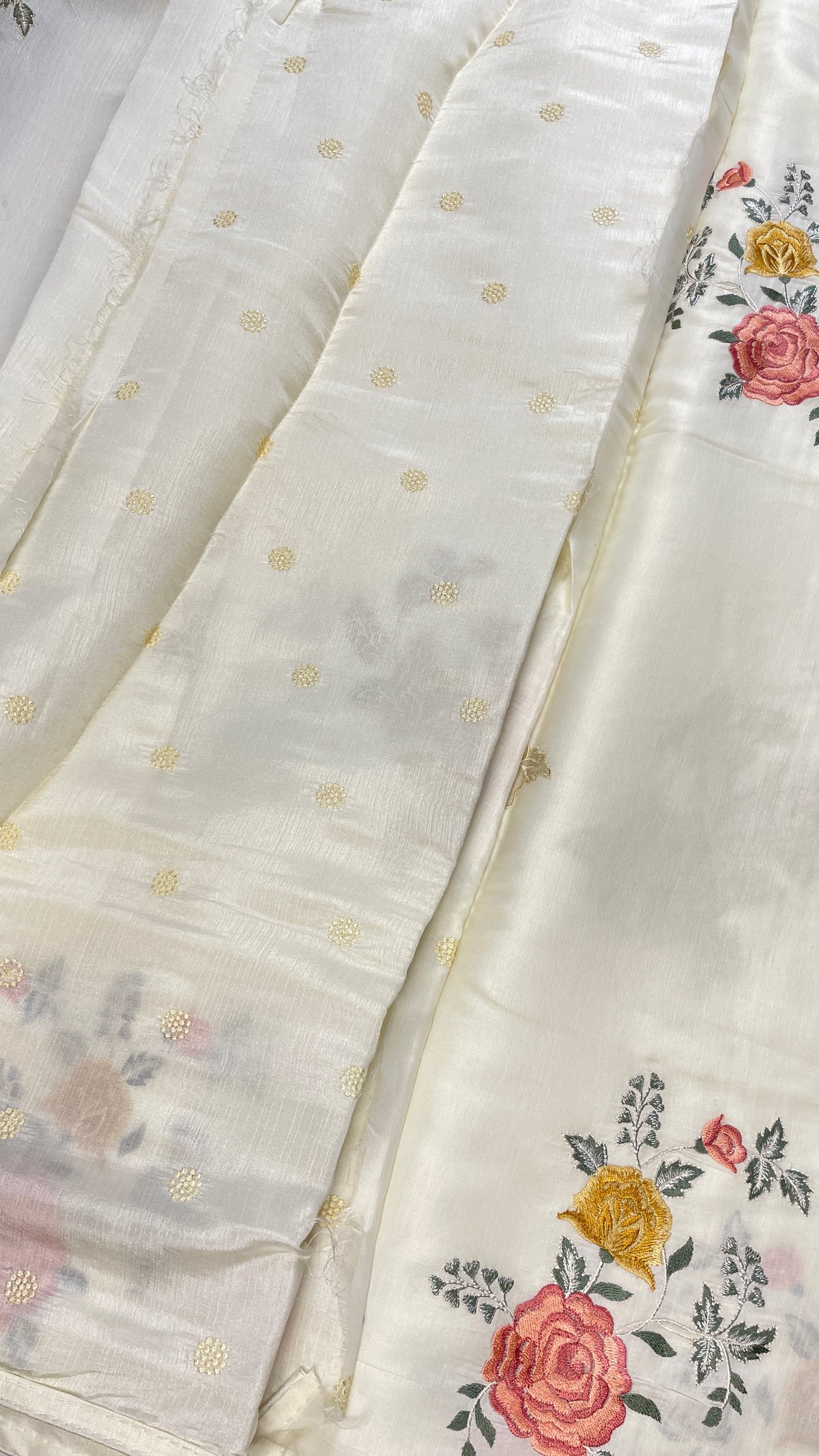 Premium soft Tussar Embroidery Saree