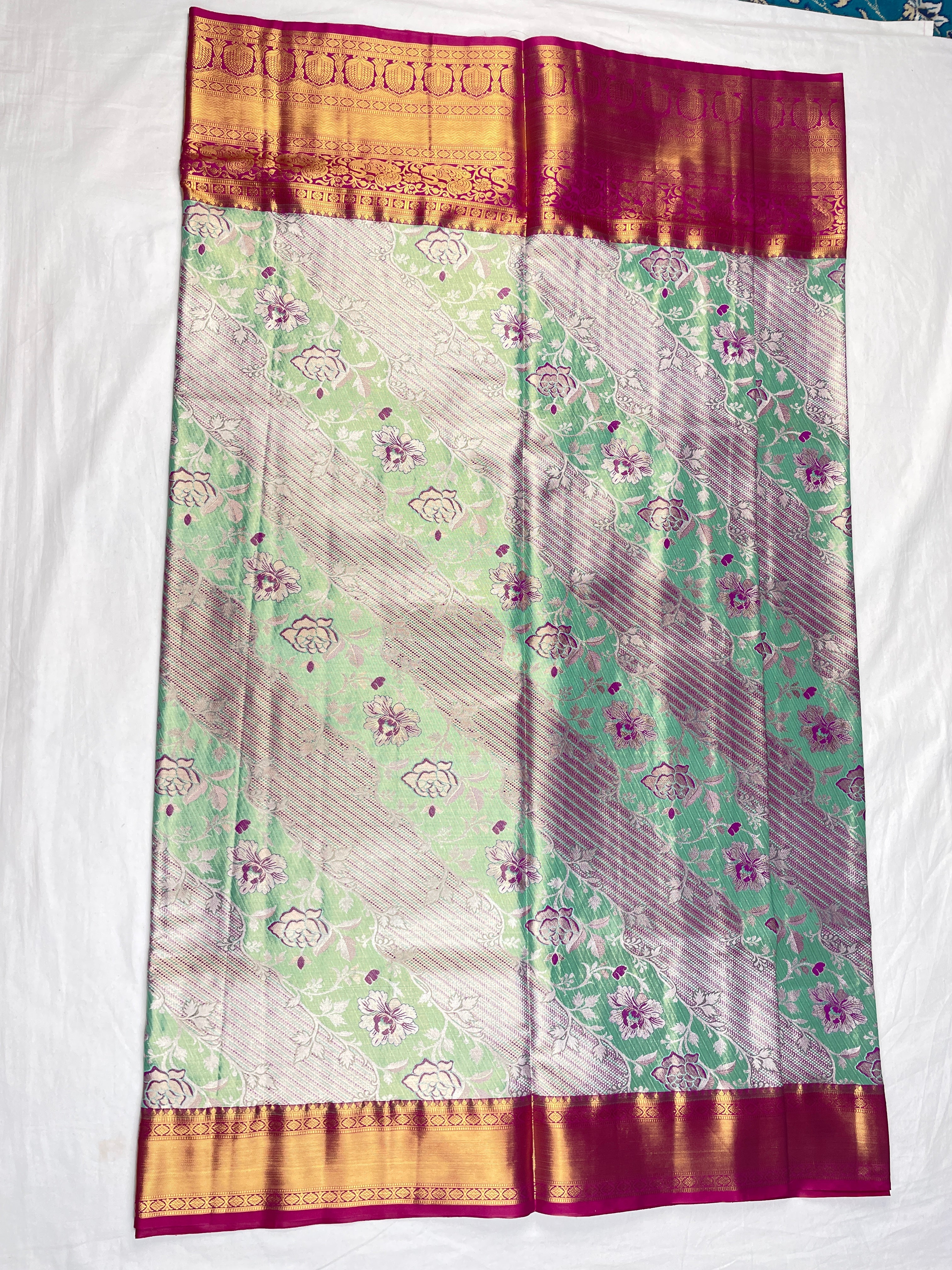 Semi pattu Tissue Bridal Sarees
