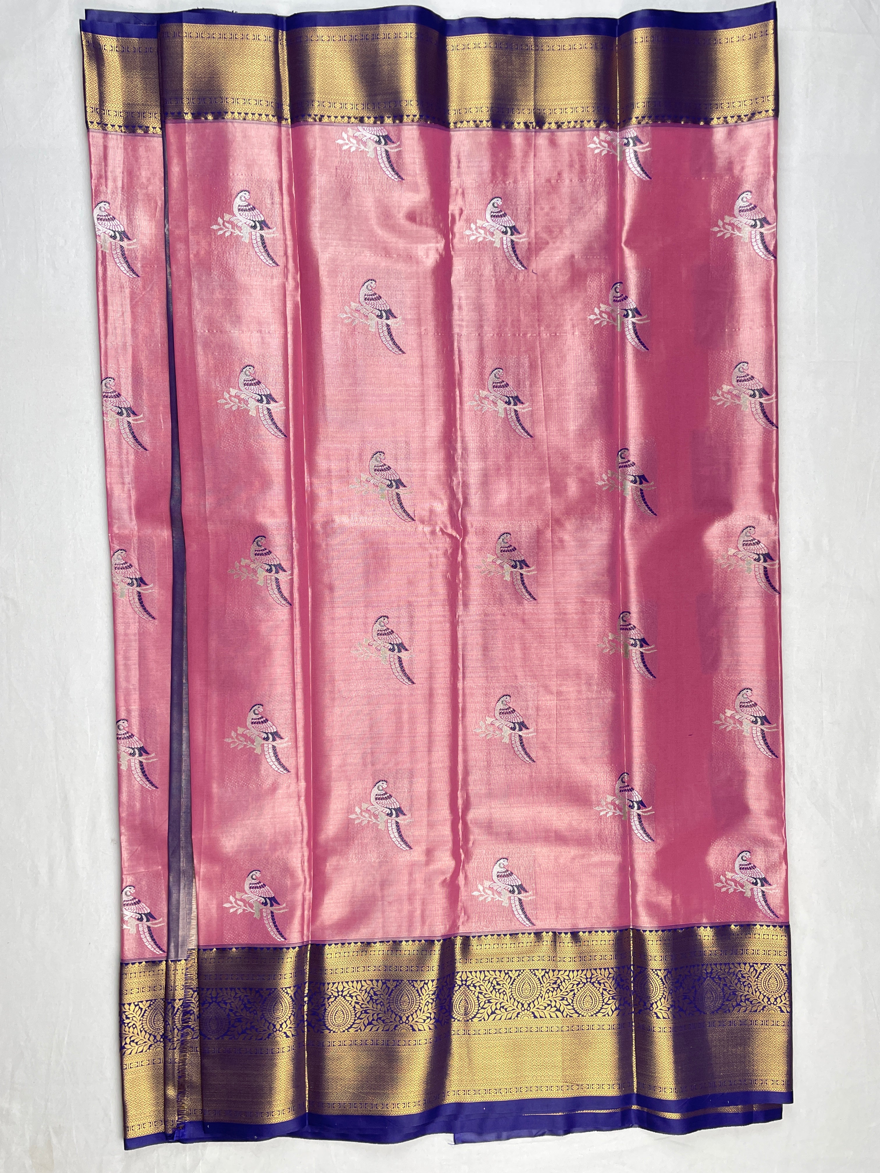 Kanchipattu Tissue Saree Beautiful Parrot Design