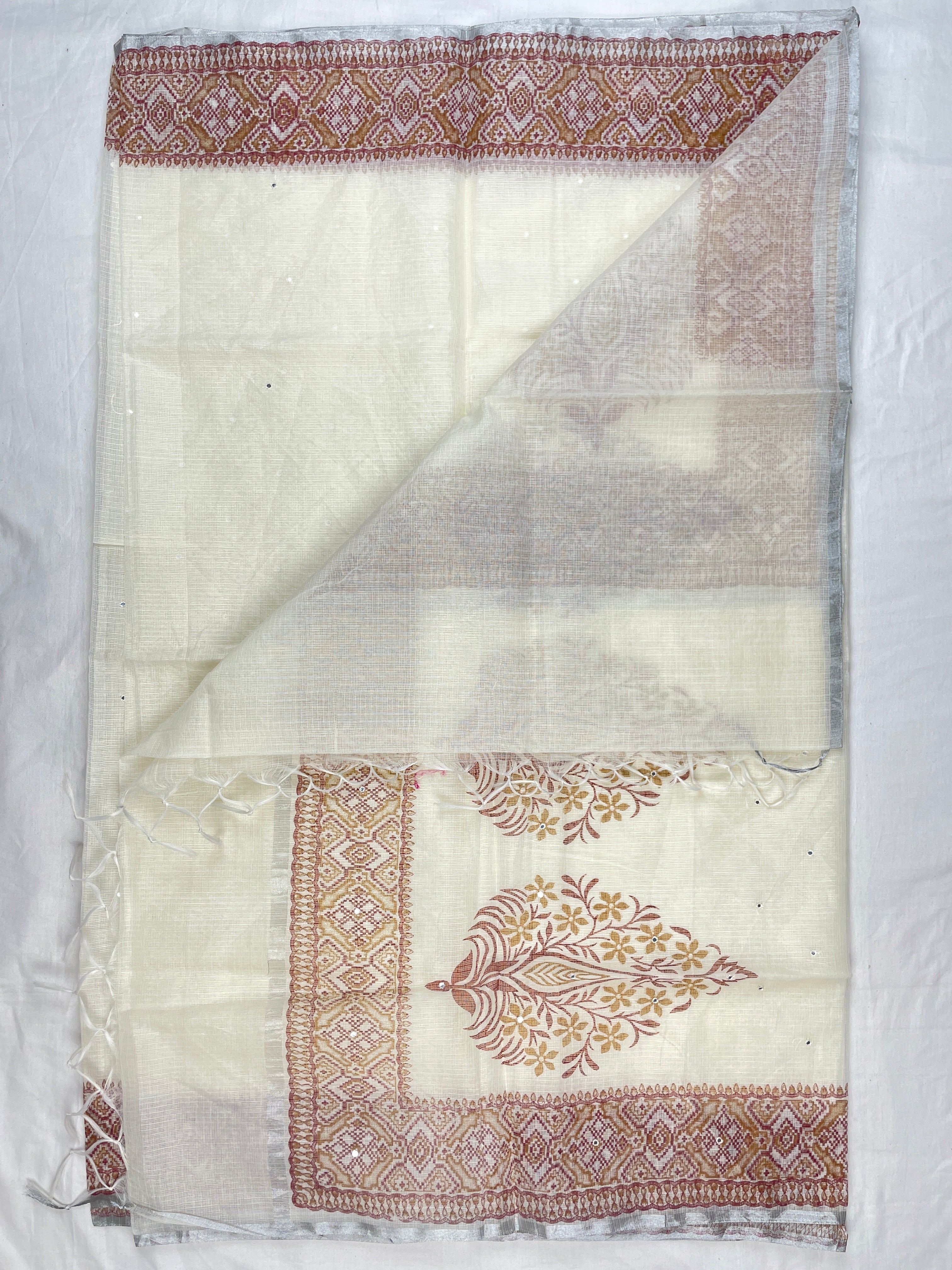 Kota Cotton Mirror work saree