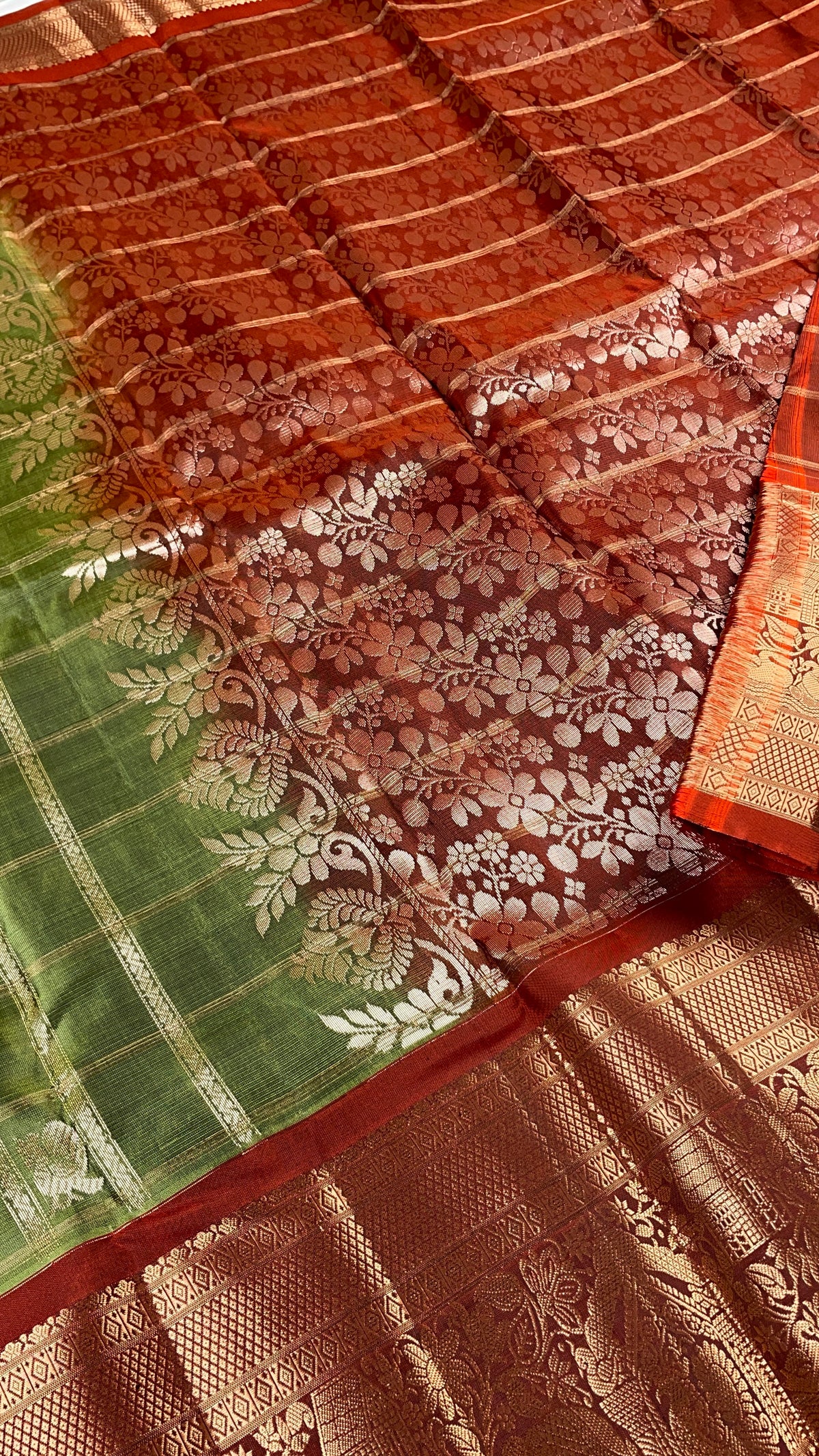 ✨ Vintage Checks Kanchipattu Saree ✨