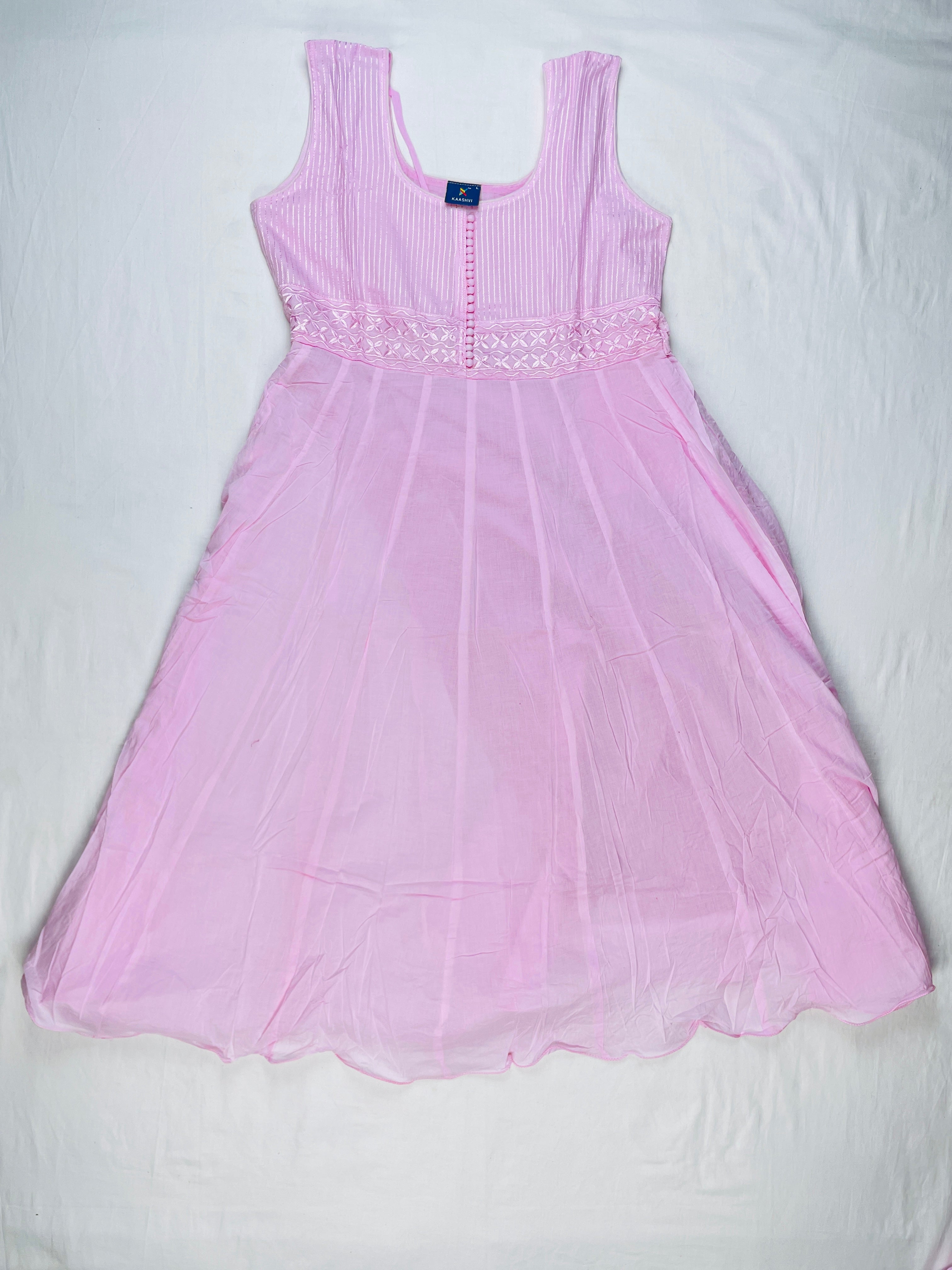 Mul Chanderi frock 3 piece set