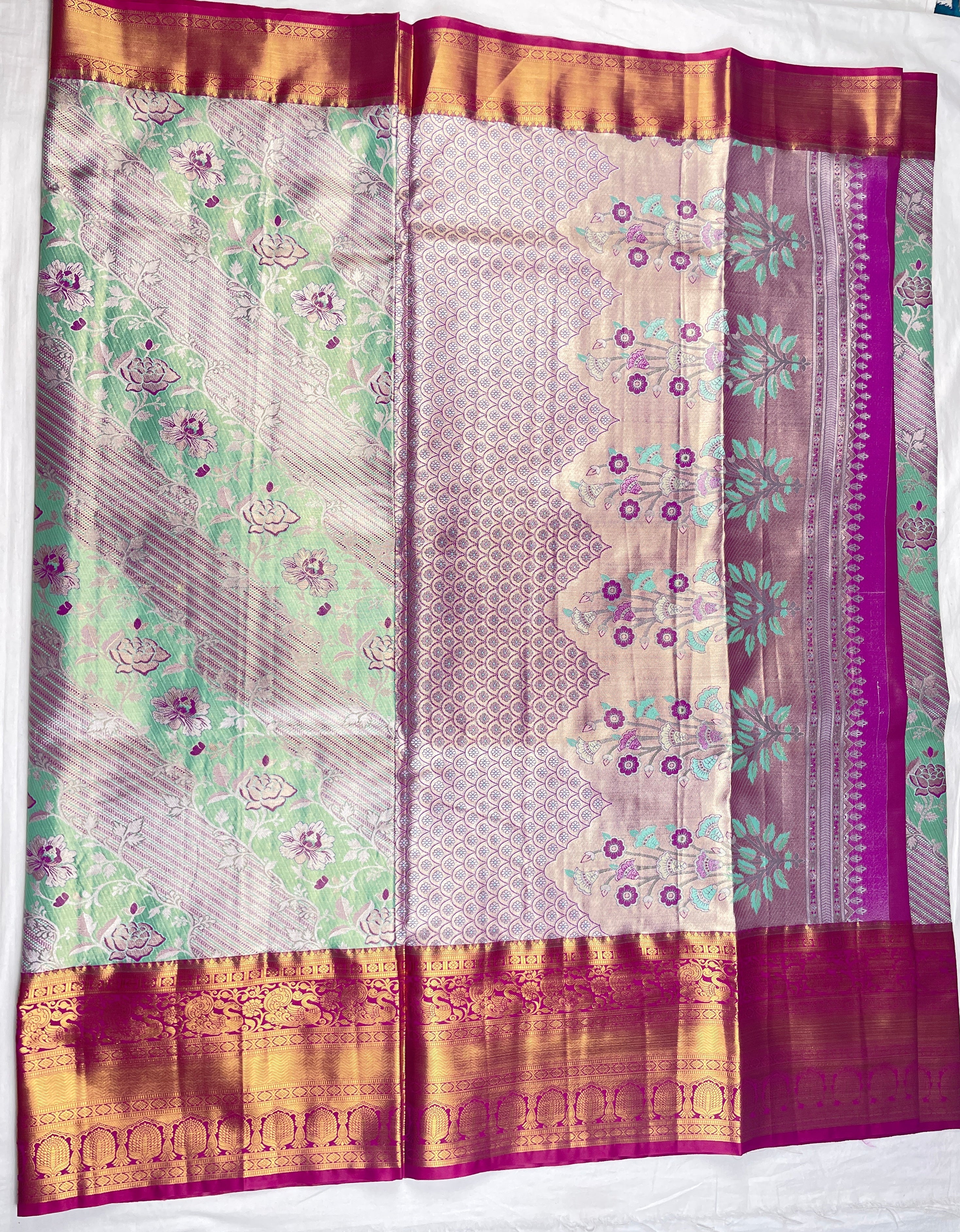 Semi pattu Tissue Bridal Sarees