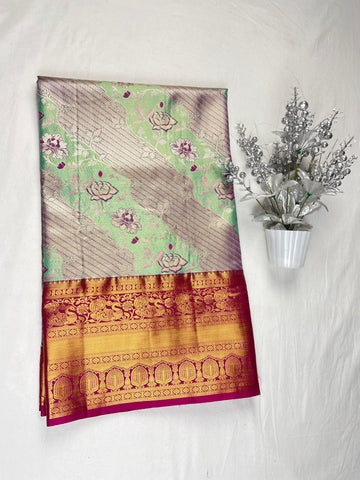 Semi pattu Tissue Bridal Sarees