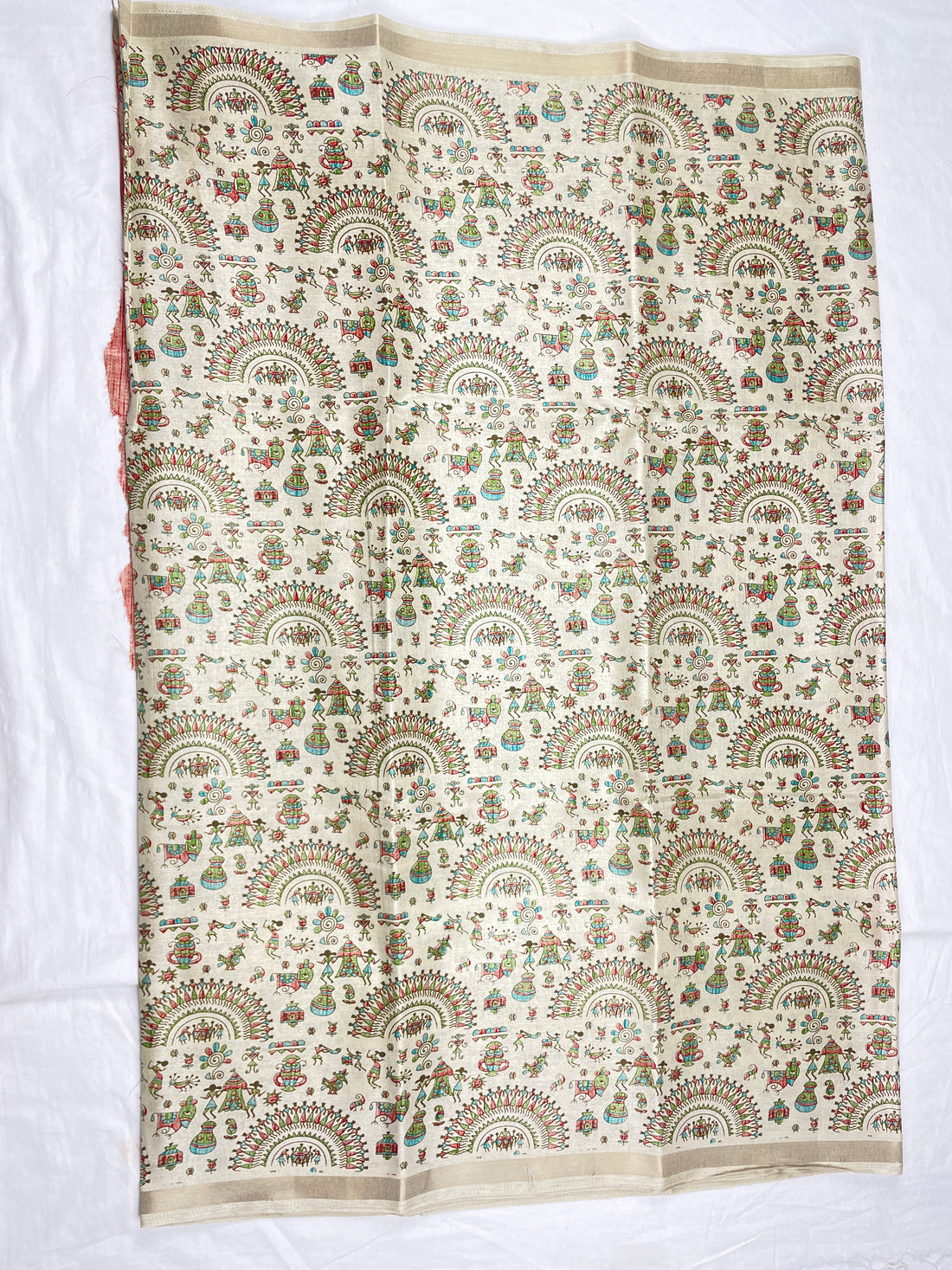 Kashmiri crape with kalamkari print