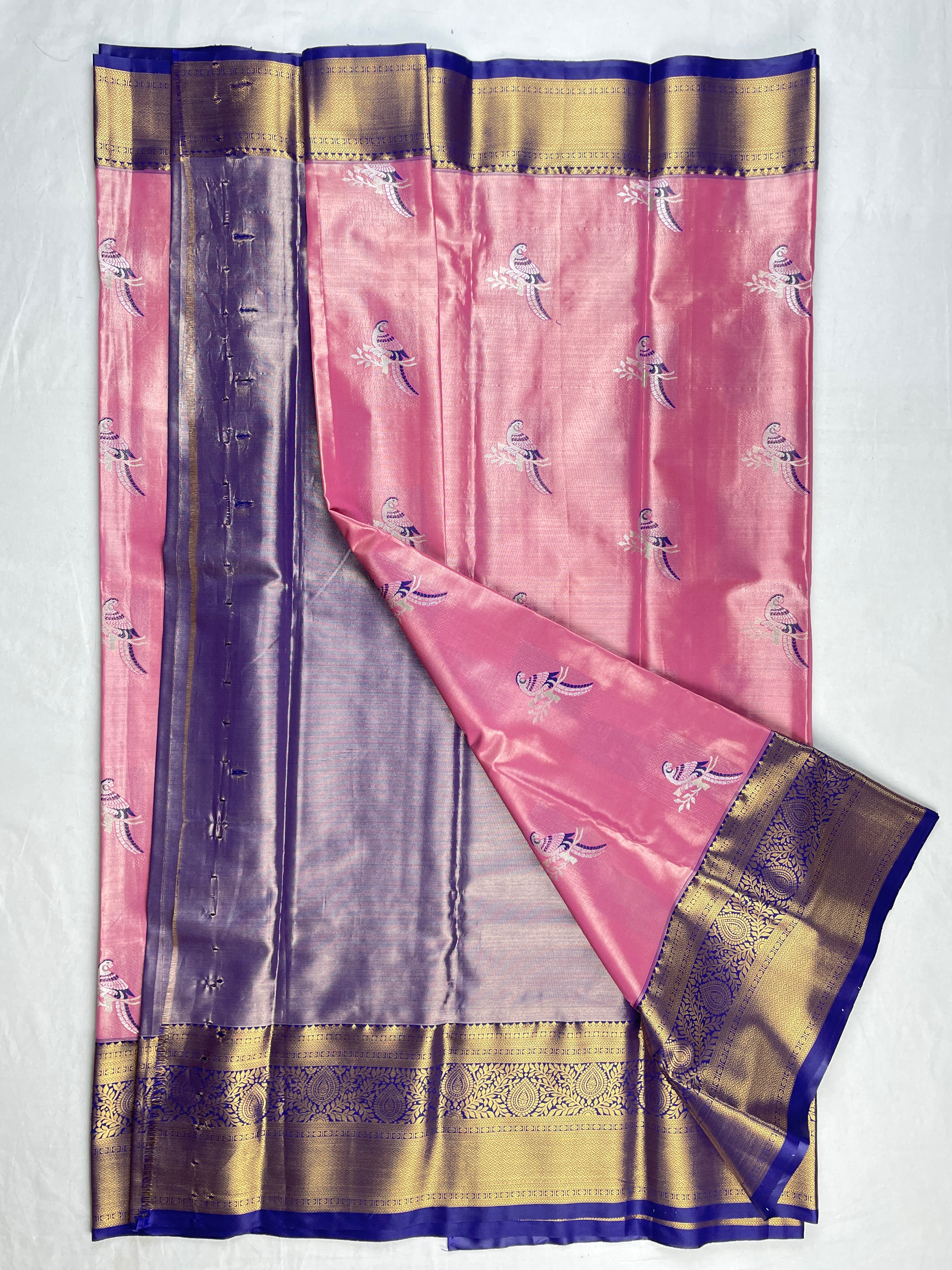 Kanchipattu Tissue Saree Beautiful Parrot Design