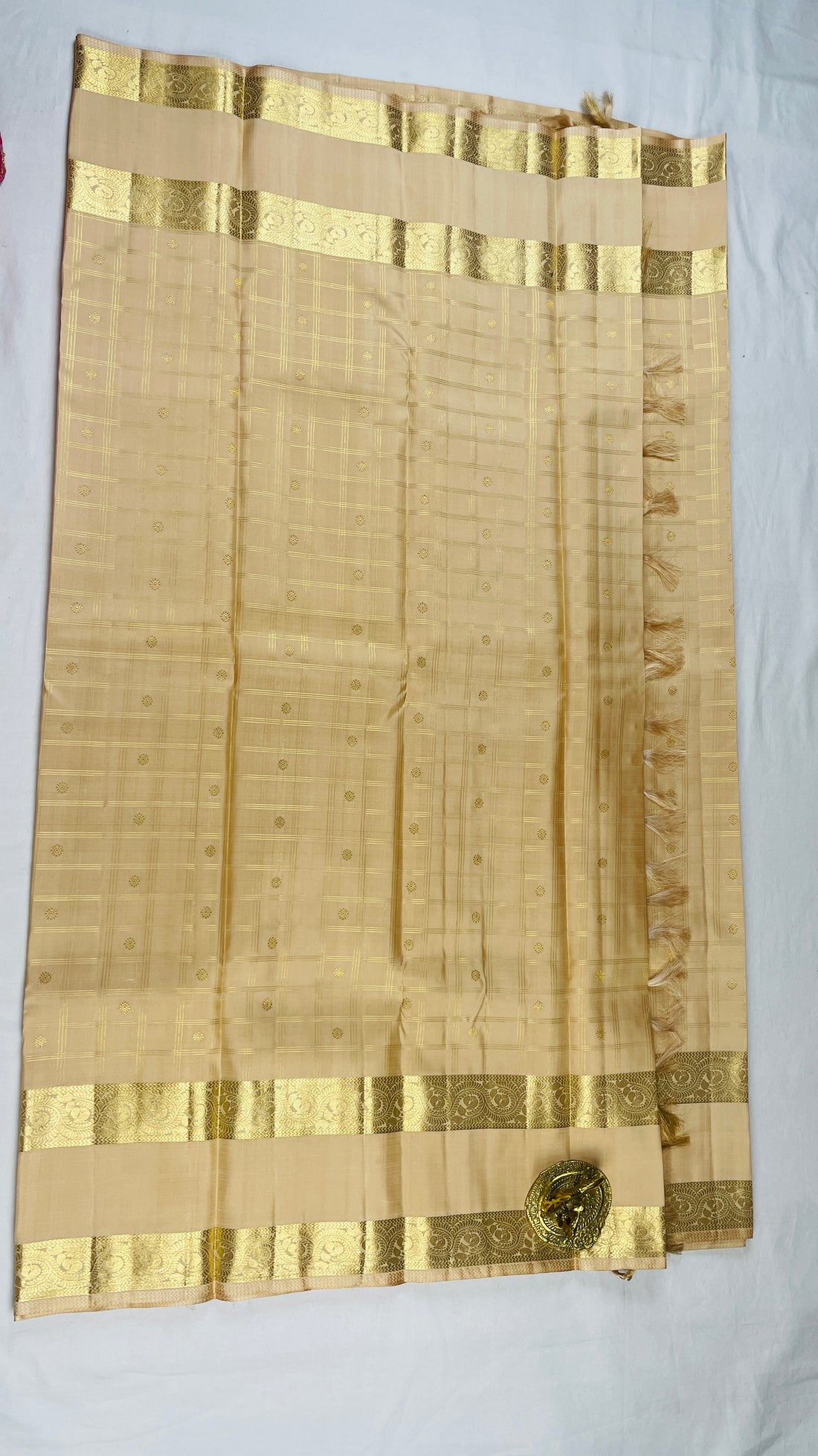 💯 % Pure Kanchipattu Handwoven 1 gram gold Zari Saree