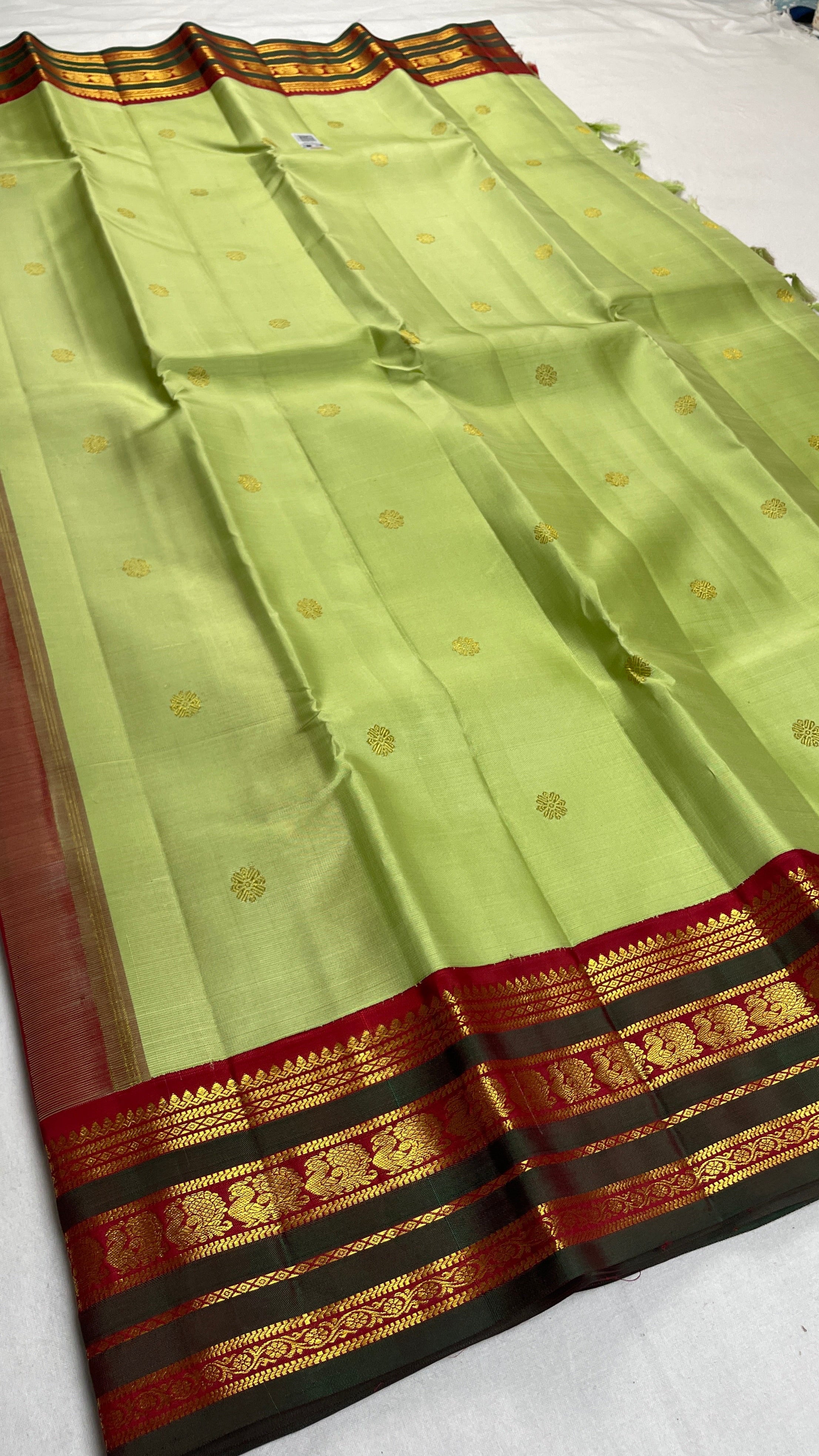 ✨100% Pure Kanchipuram Handwoven Premium quality 3 Gram Gold Pure Zari weaving Korvai Pattern Traditional silk sarees Silk mark certified✨