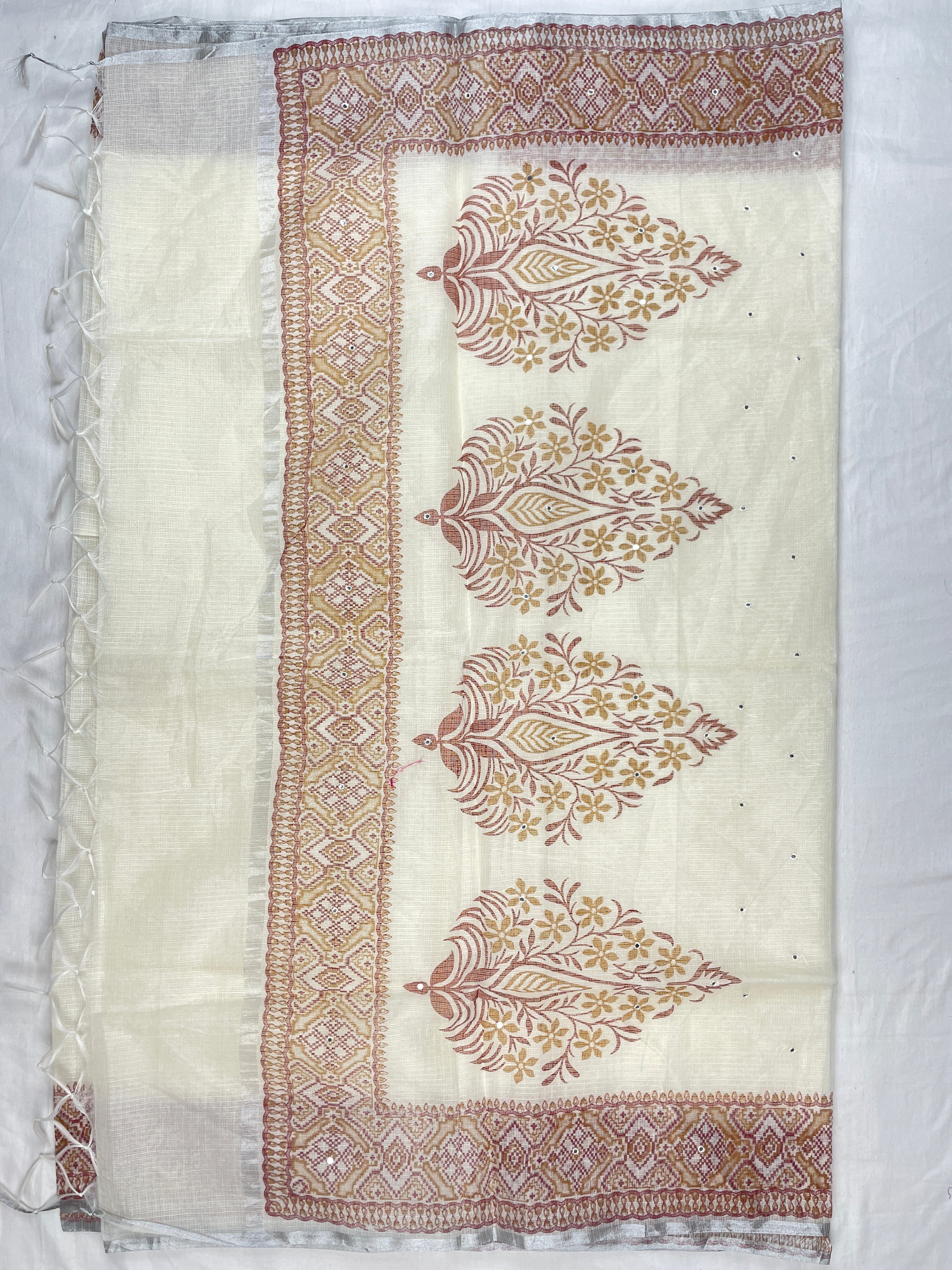 Kota Cotton Mirror work saree