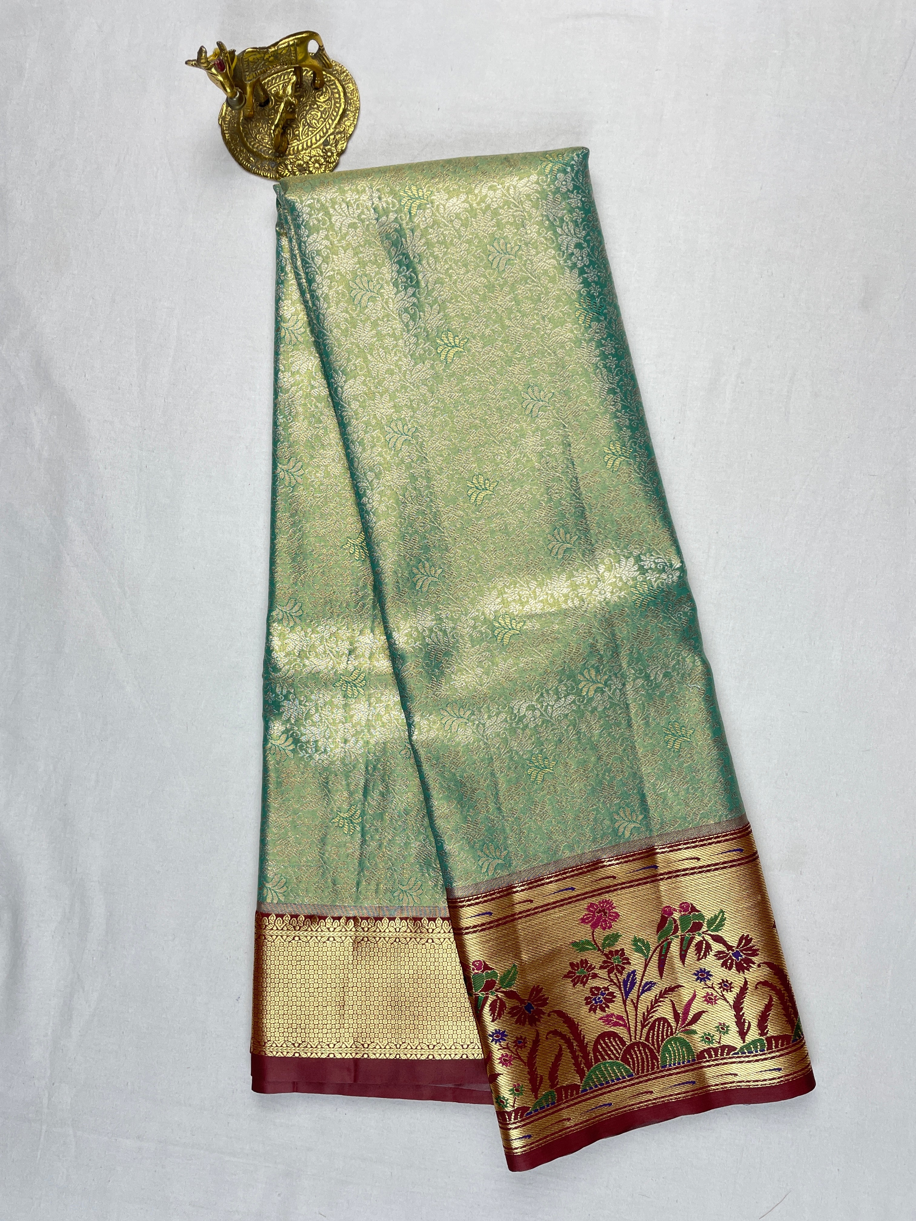 Kanchipattu Tissue Saree Paithani Border