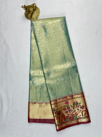 Kanchipattu Tissue Saree Paithani Border