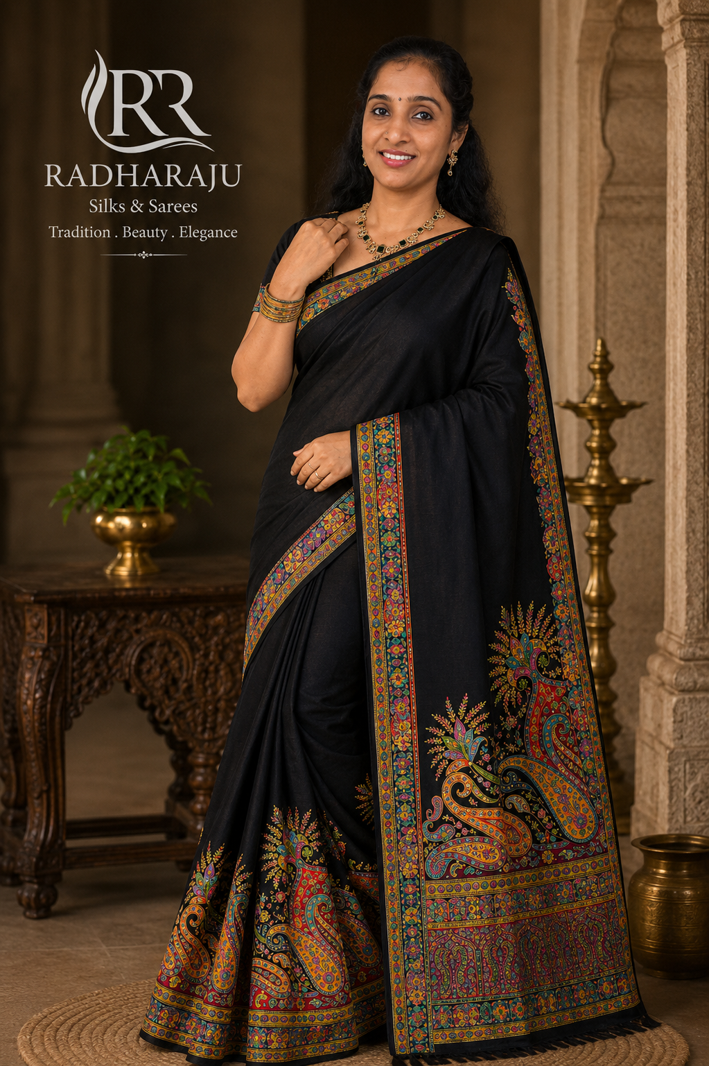 Party wear saree Kashmiri Silk