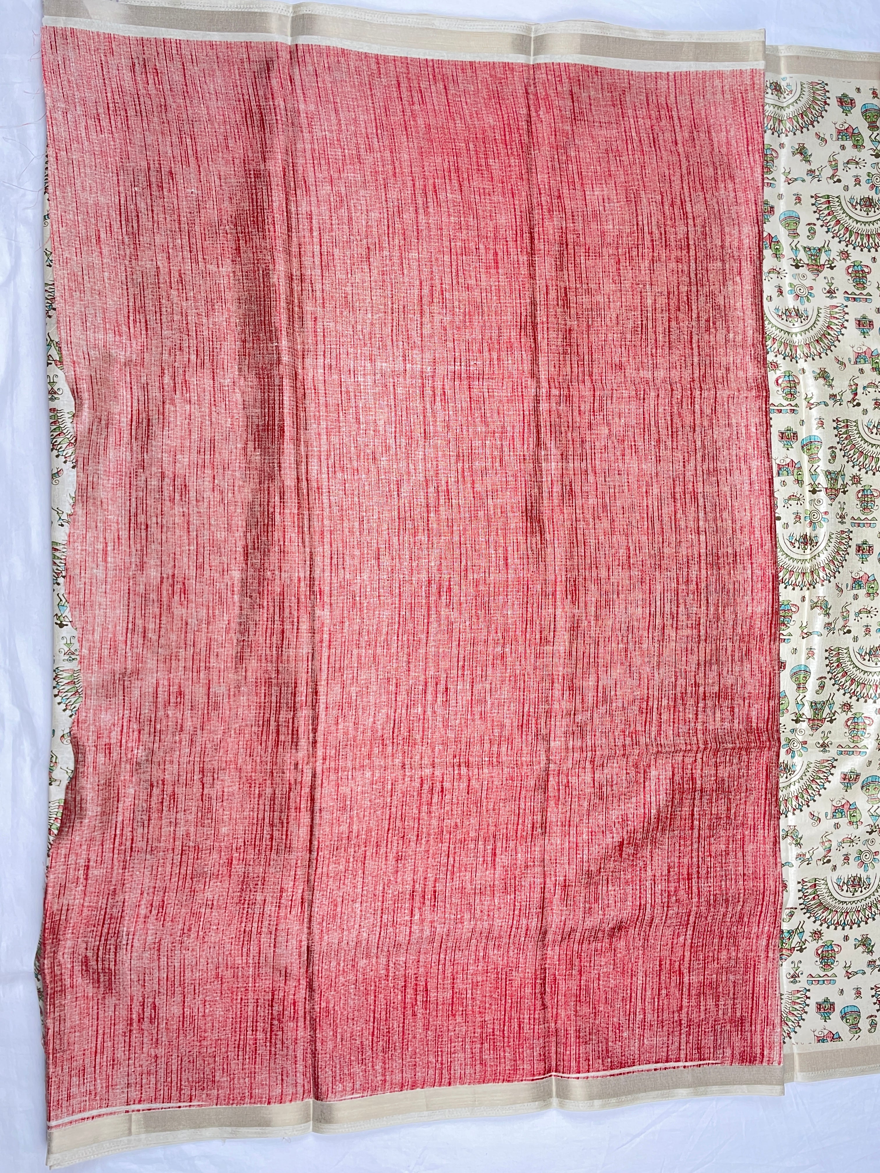 Kashmiri crape with kalamkari print