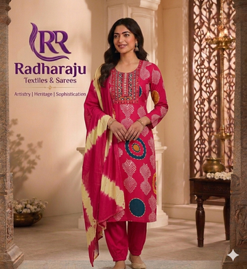 Cotton 3 piece kurti set