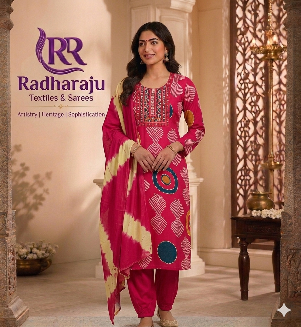 Cotton 3 piece kurti set