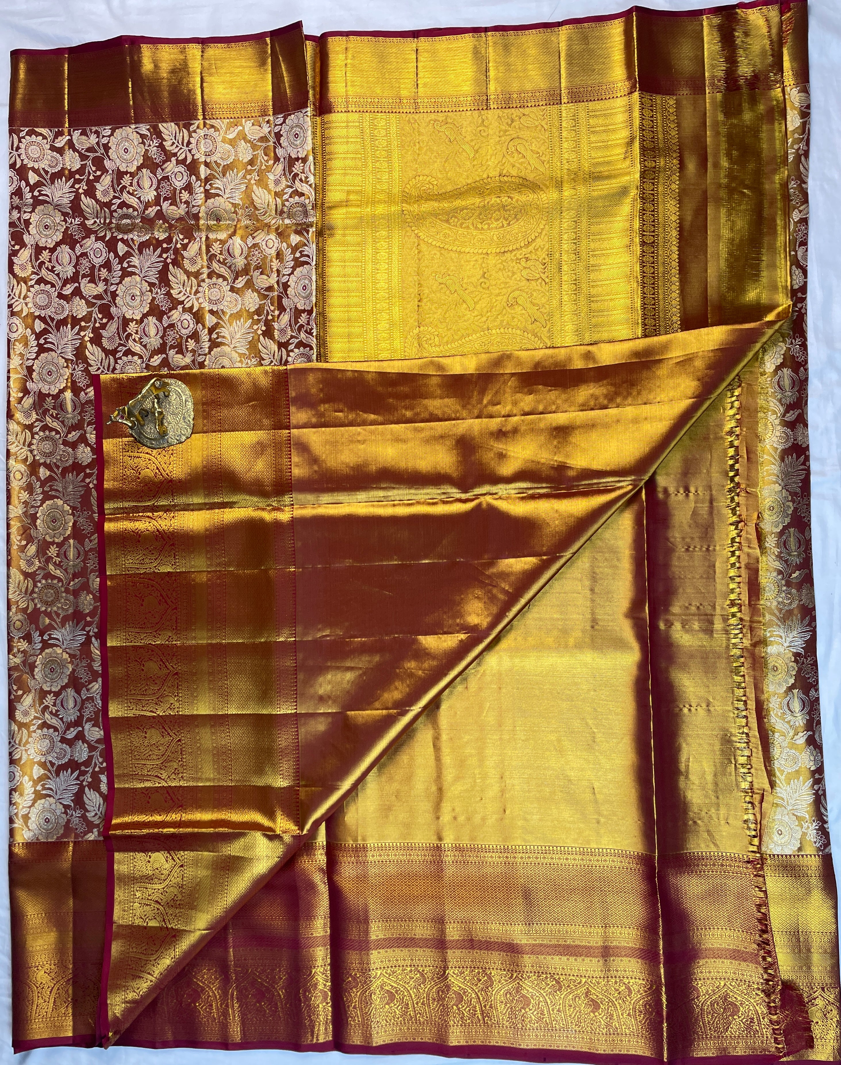 Kanchipattu pure Handloom silk mark certified  Bridal Saree