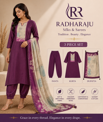 Cotton 3 piece kurti set