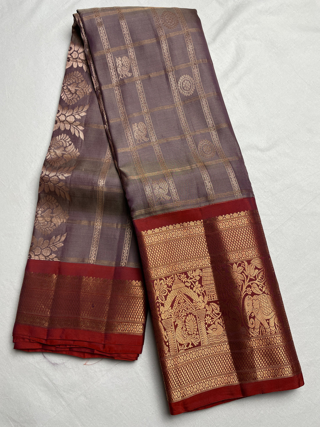 ✨ Vintage Checks Kanchipattu Saree ✨