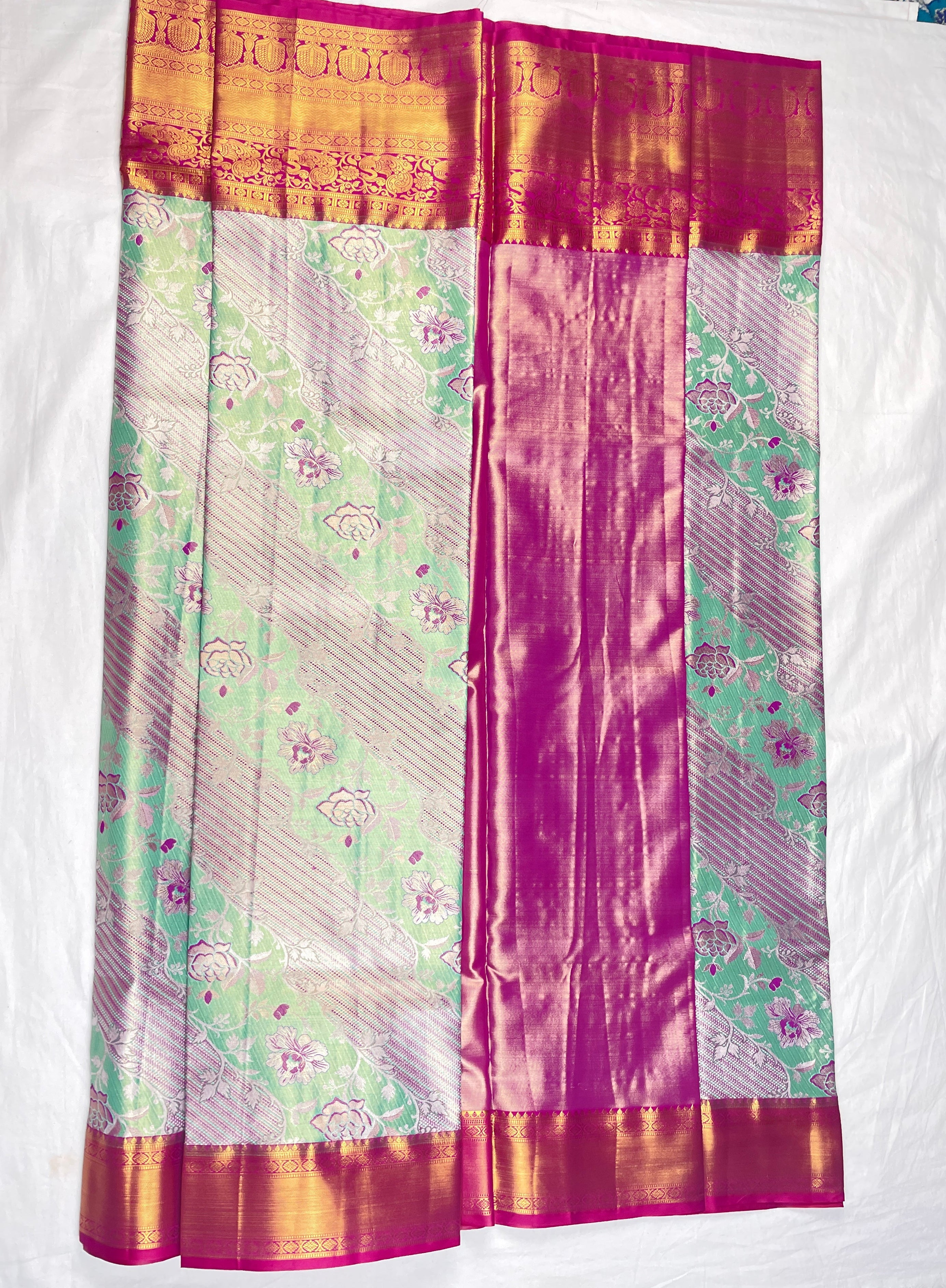 Semi pattu Tissue Bridal Sarees