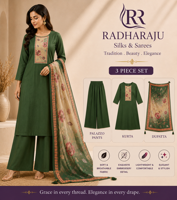 Cotton 3 piece kurti set