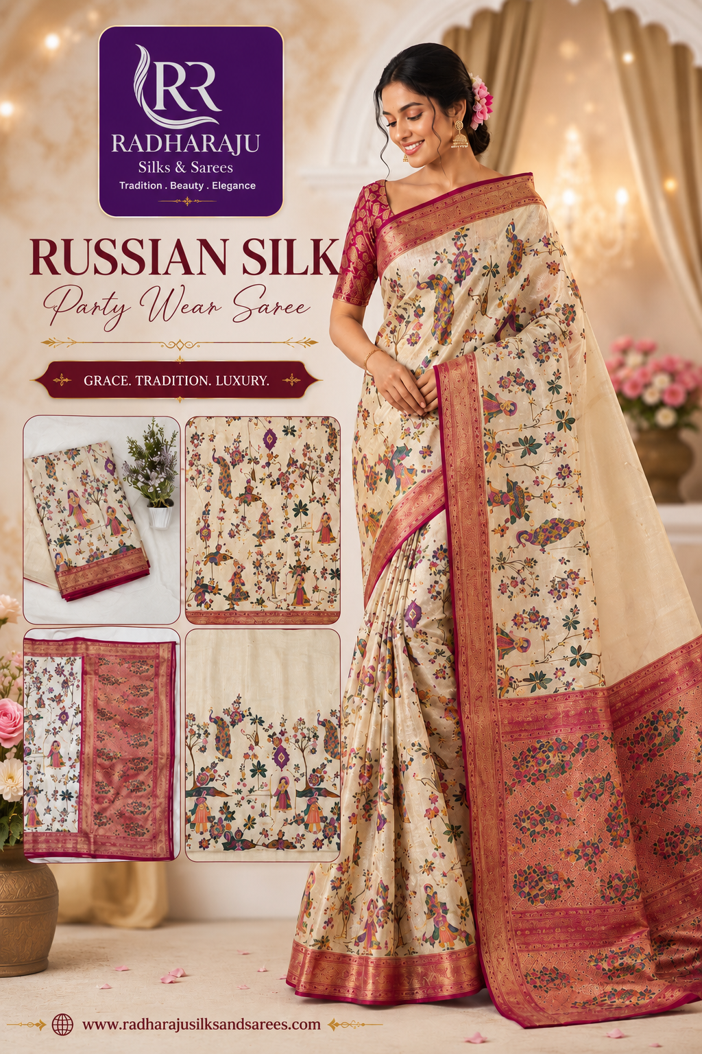Russian Silk Party wear Saree