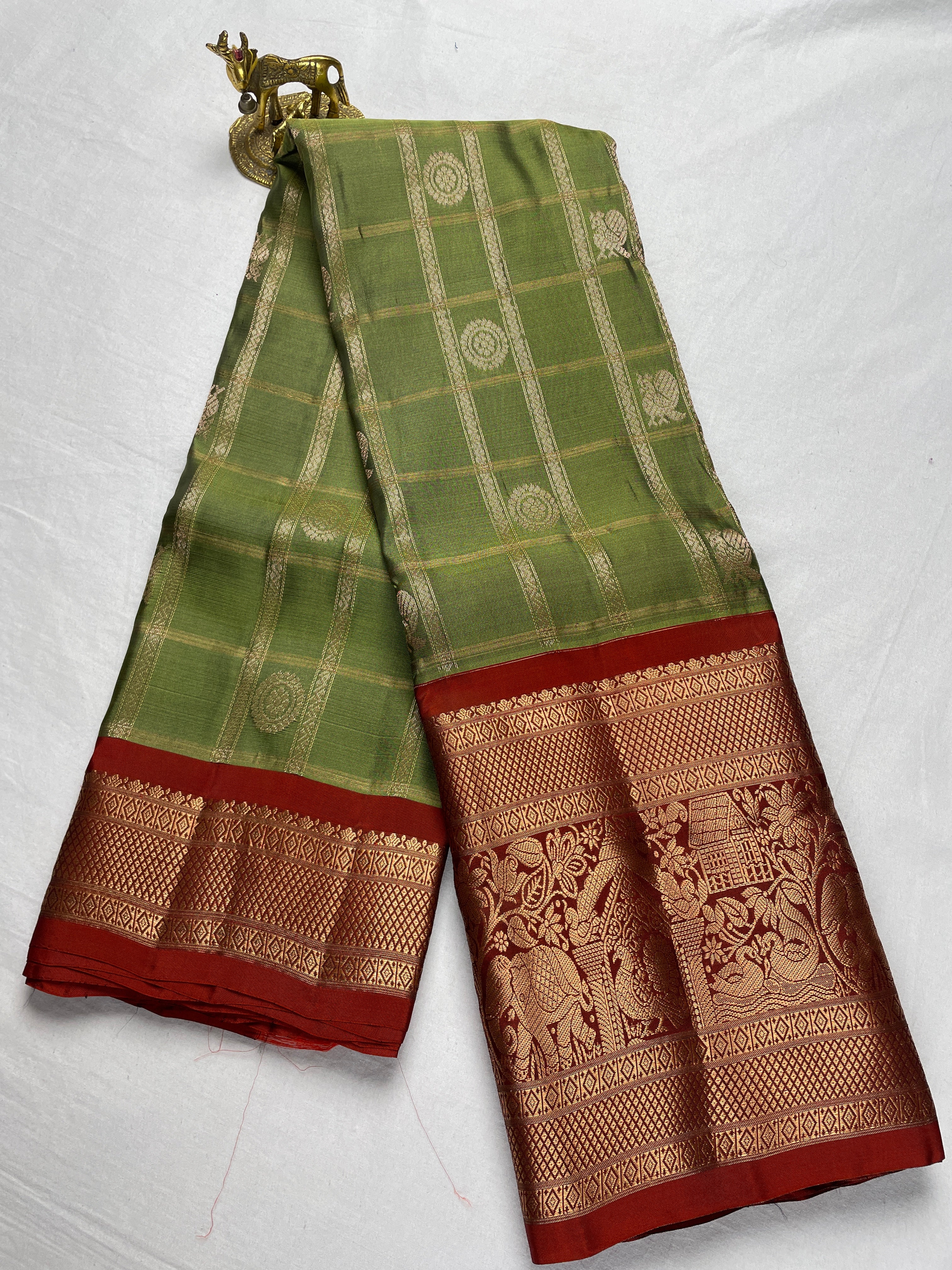 ✨ Vintage Checks Kanchipattu Saree ✨