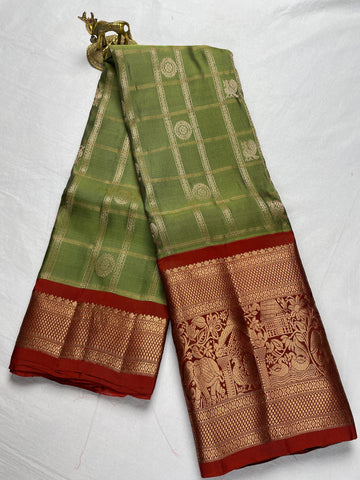 ✨ Vintage Checks Kanchipattu Saree ✨