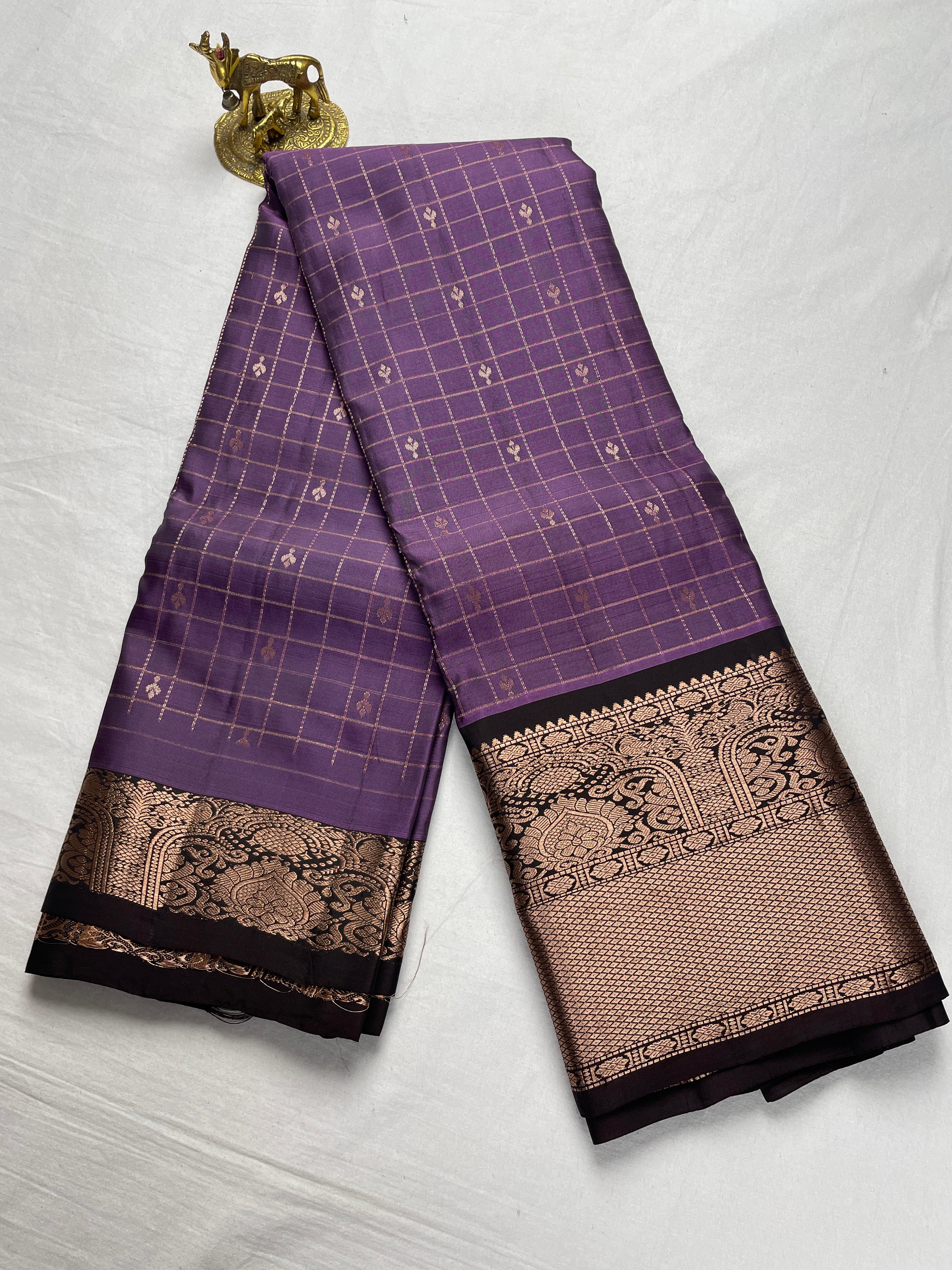 Vintage Checks Kanchipattu Saree