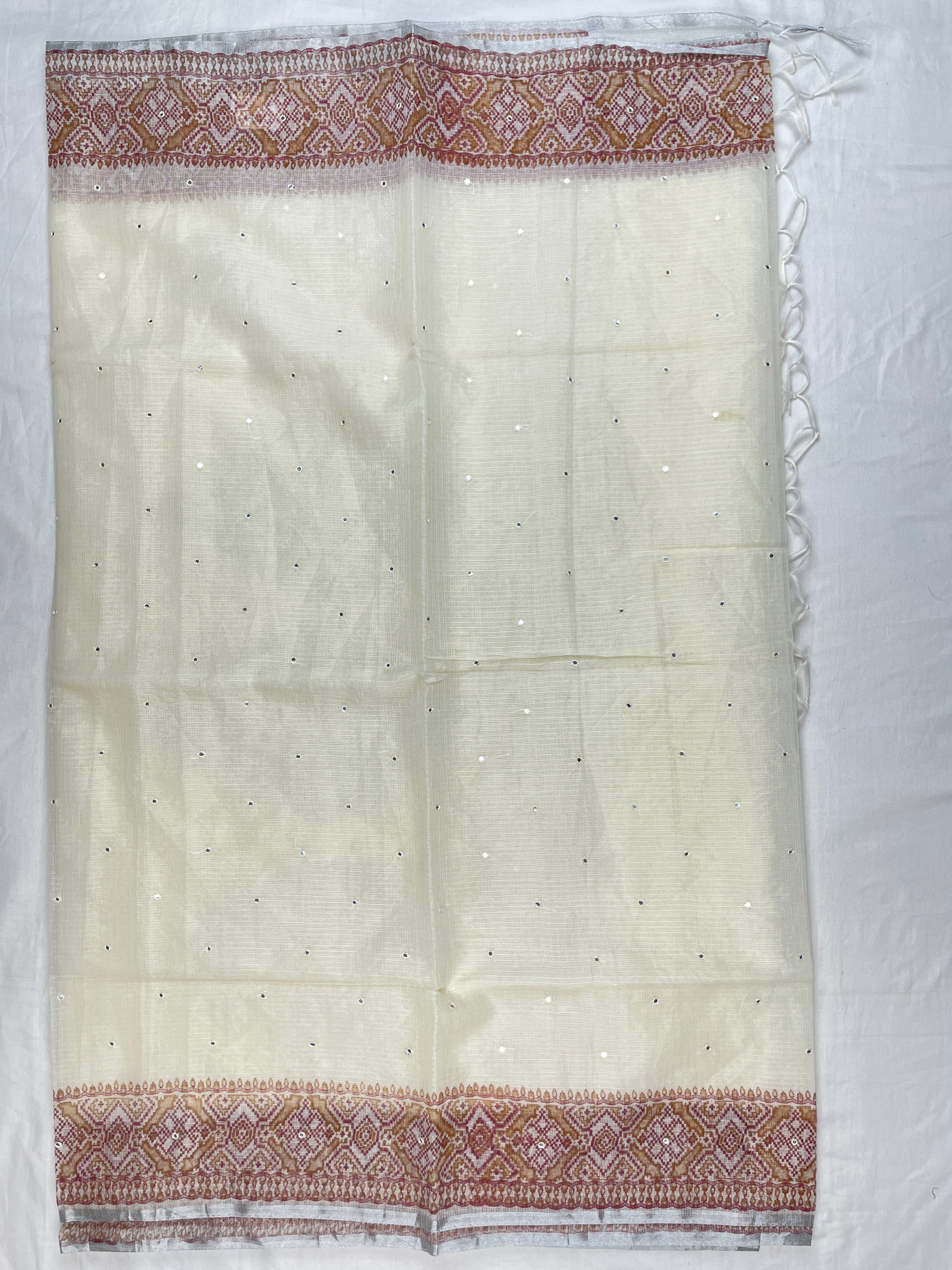 Kota Cotton Mirror work saree