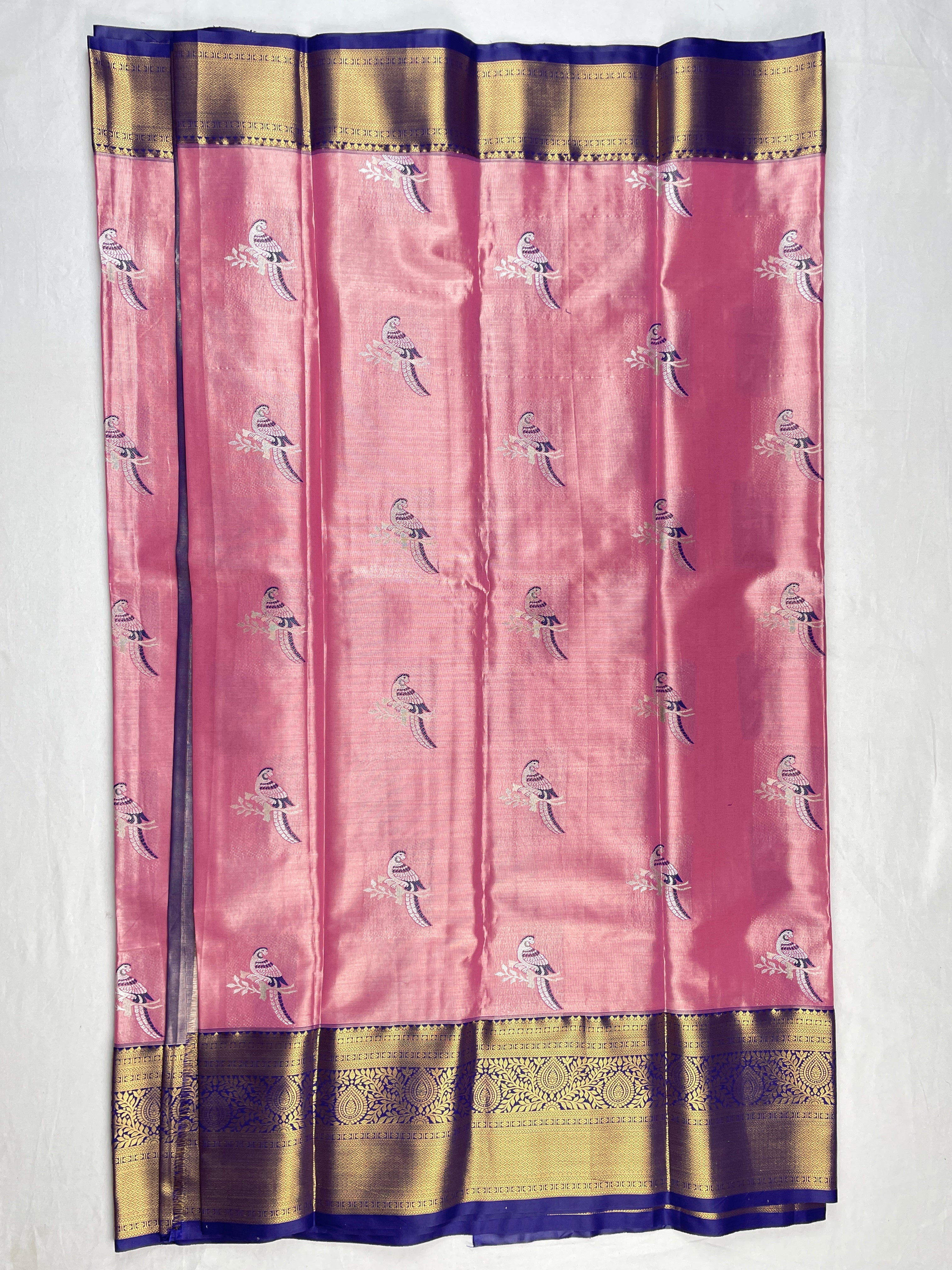 Kanchipattu Tissue Saree Beautiful Parrot Design