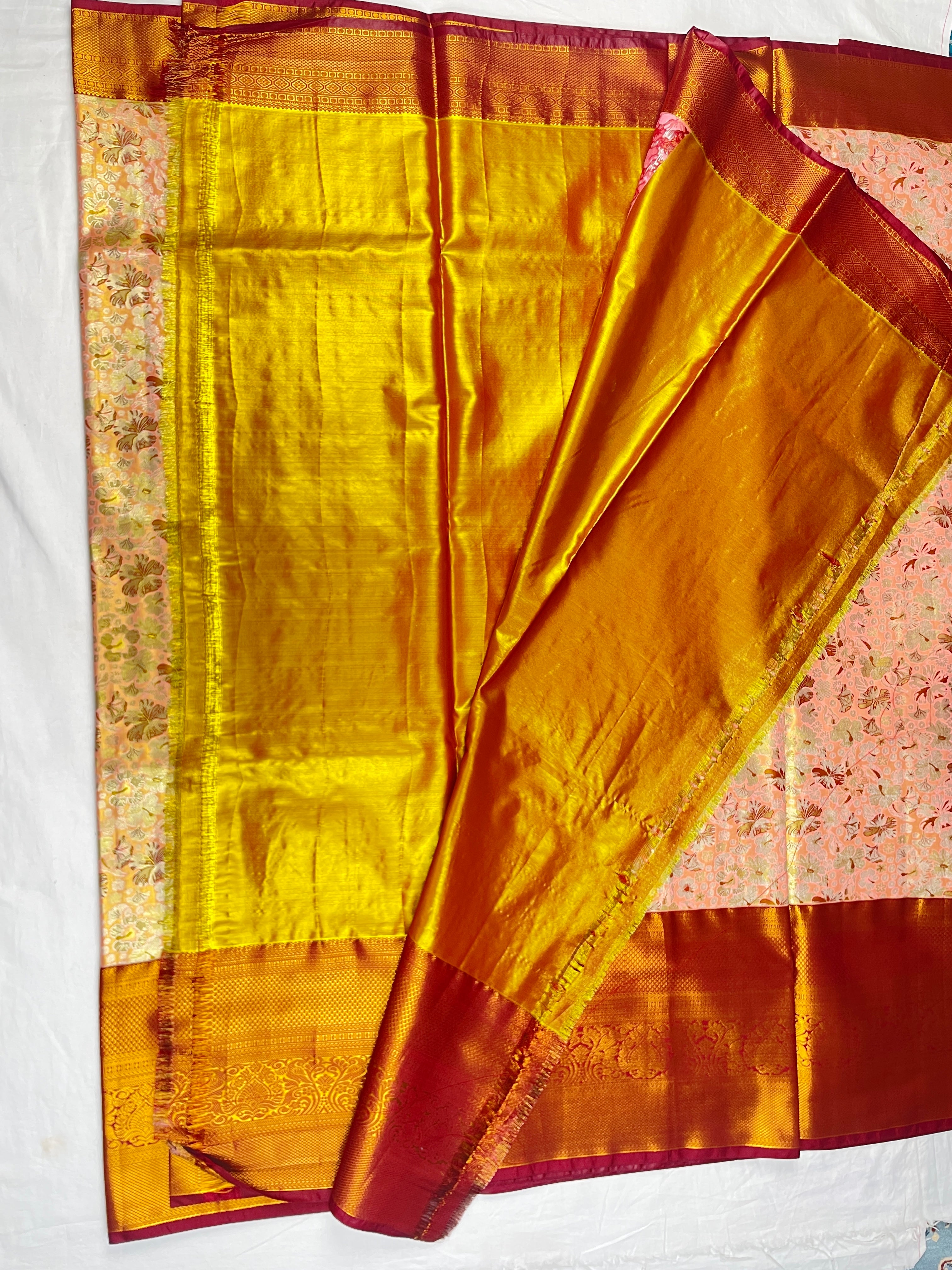 Semi pattu Tissue Bridal Saree