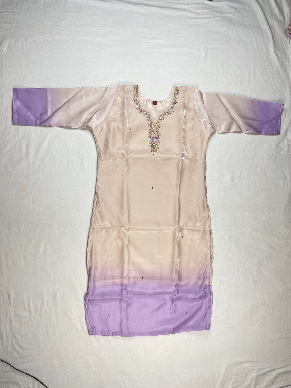 Glassy silk 3 piece kurti set