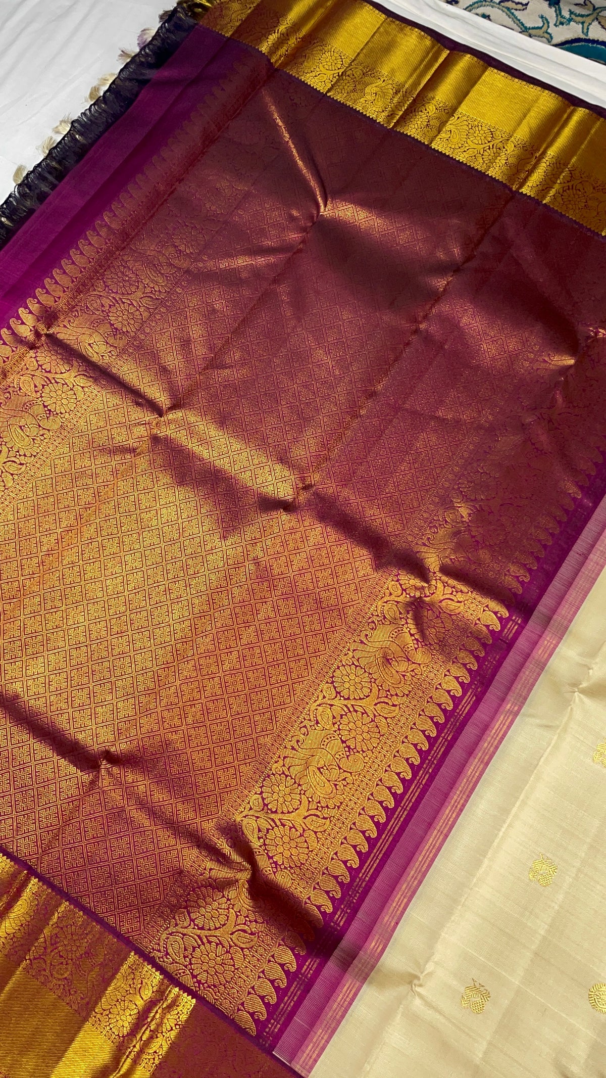 ✨100 % Pure Kanchipattu Handwoven 3 Gram Gold Silk mark certified ✨