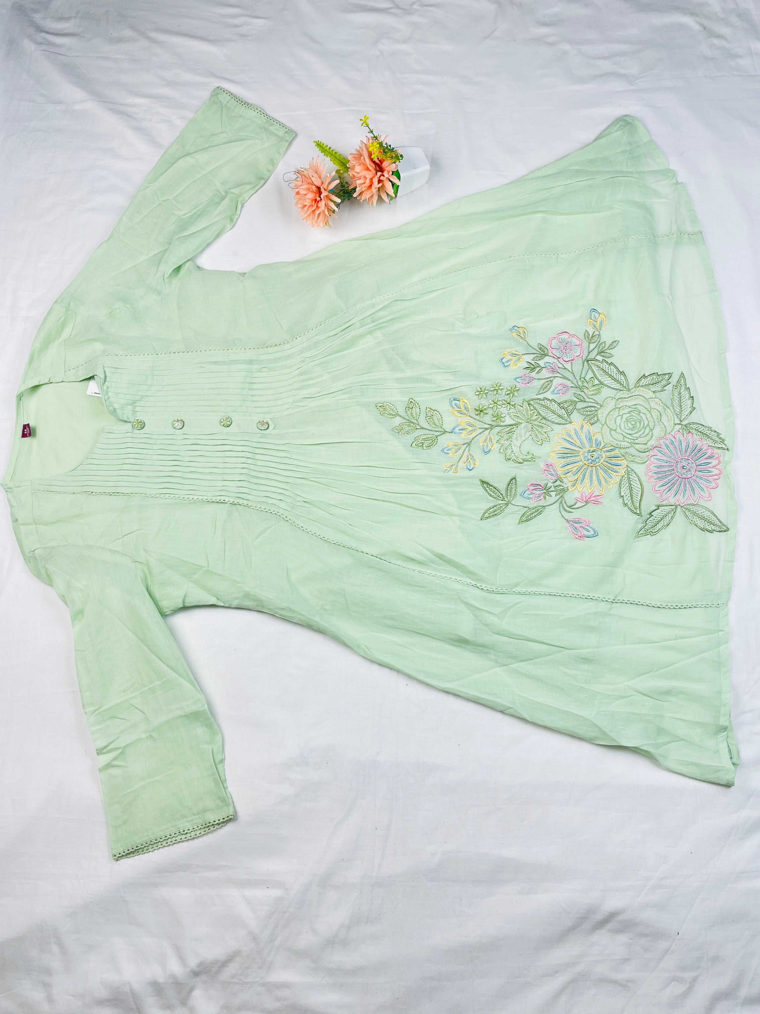 Pure Mul Cotton 3 piece Frock set