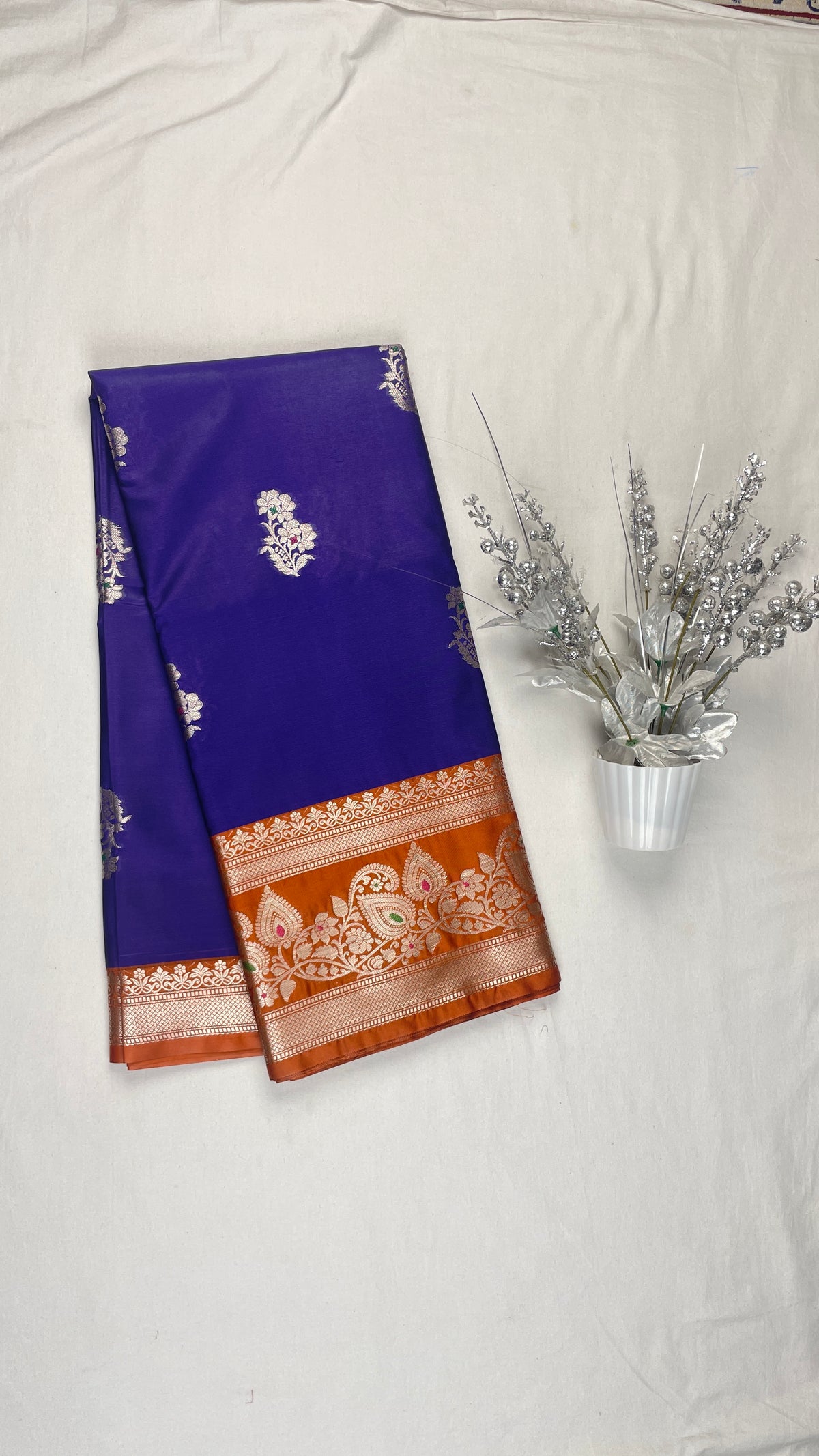 Banarasi Katan soft silk saree chunri Buti