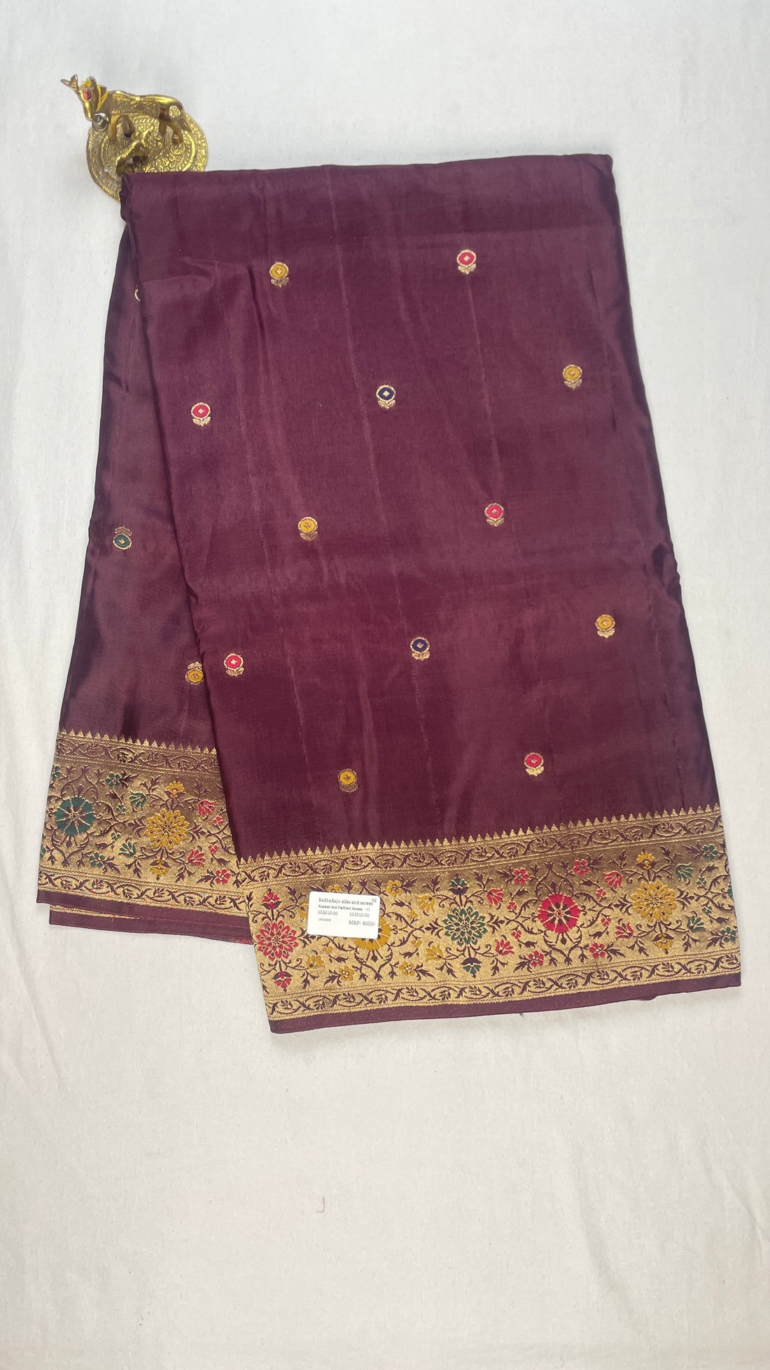 Russian silk saree pythony border