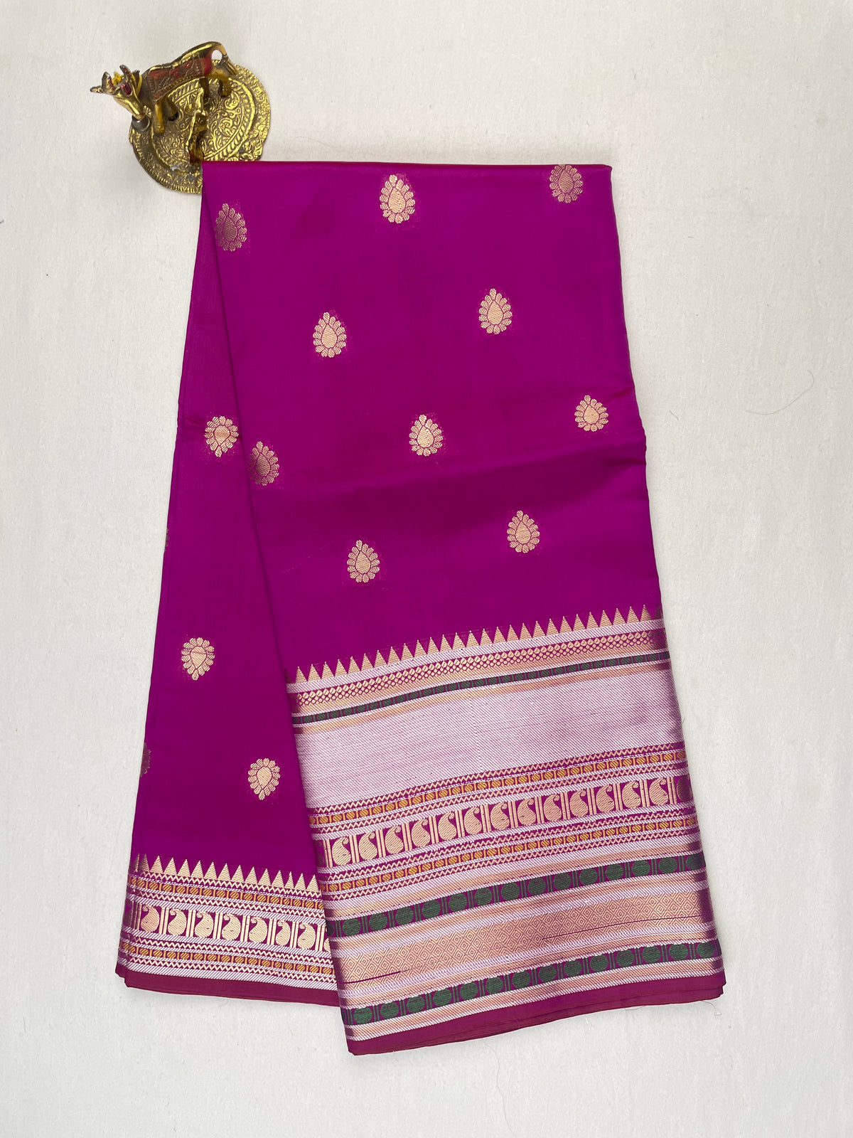 Long Border banarasi Semi Katan silk saree