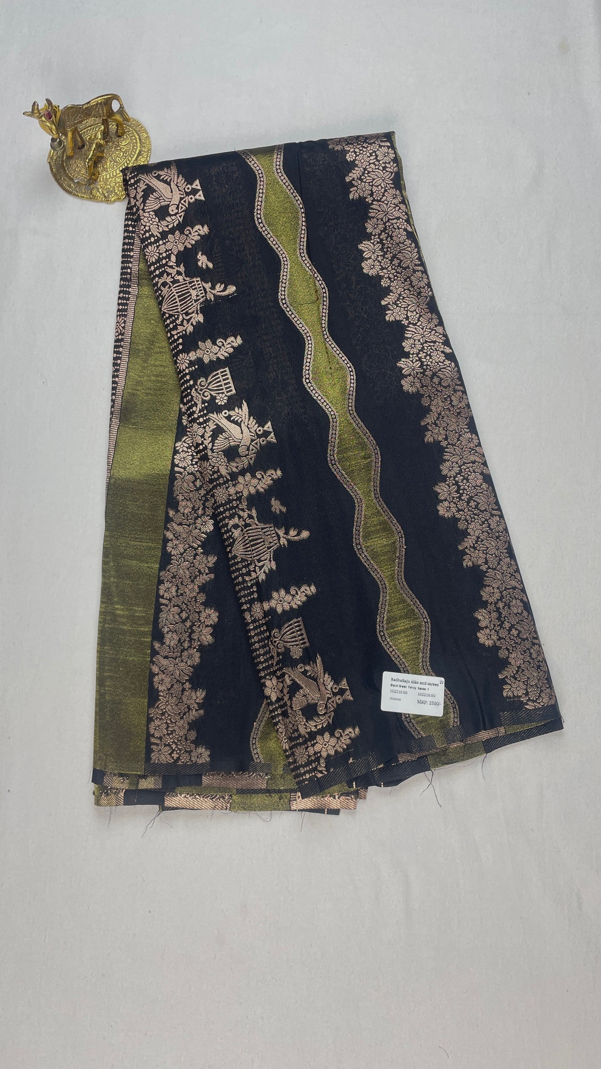 Black green fancy saree