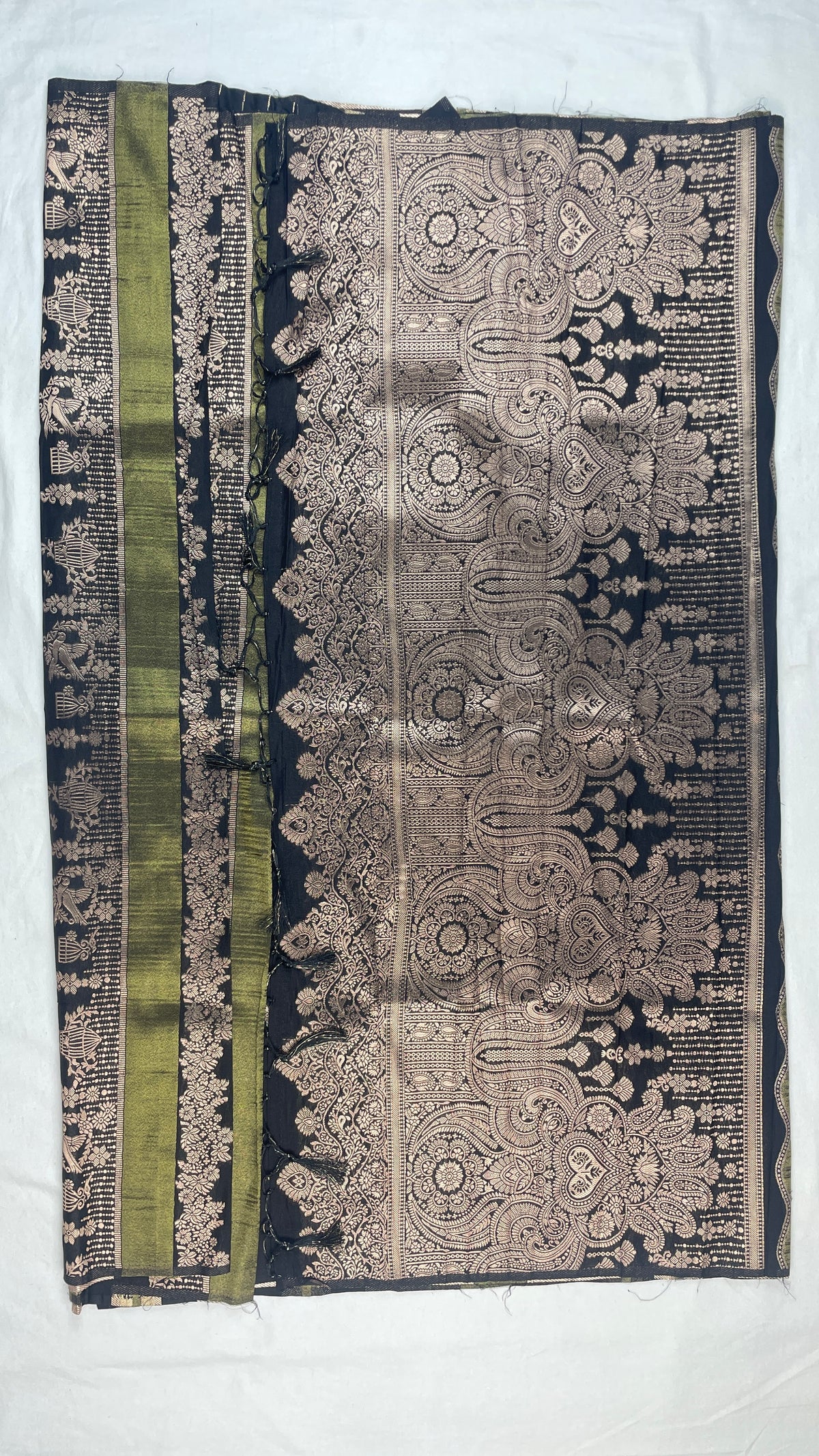 Black green fancy saree