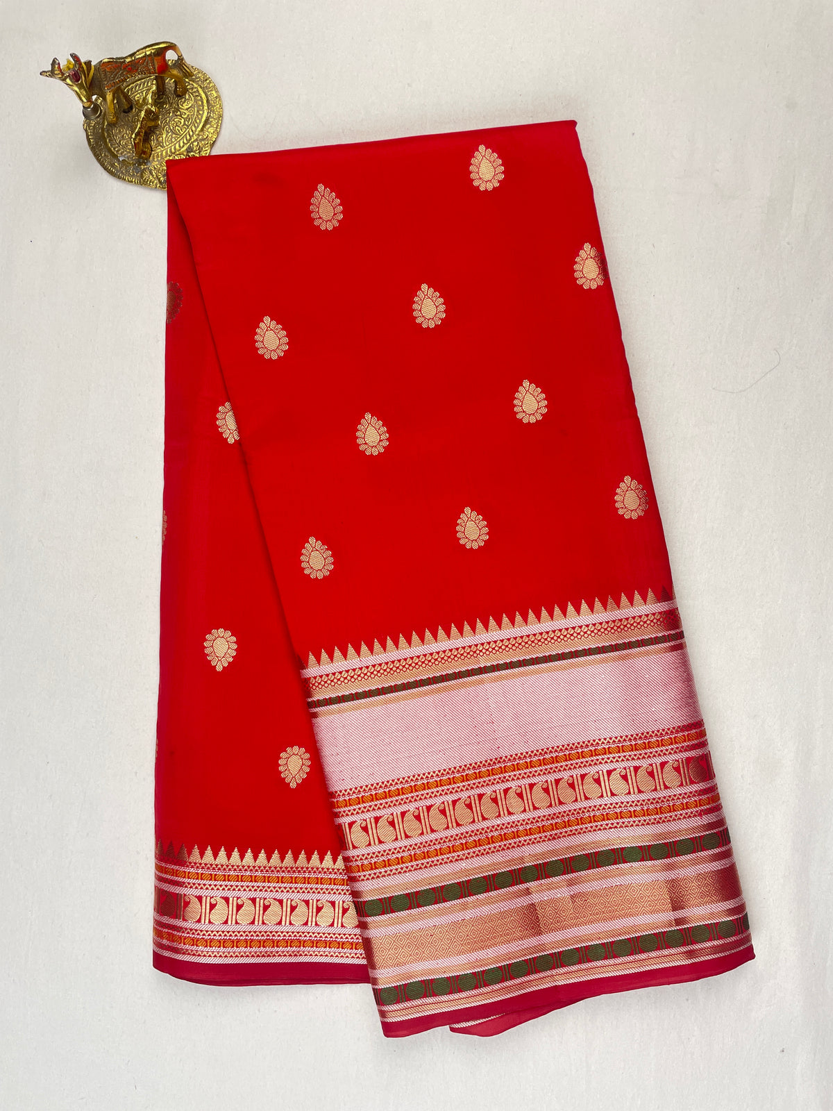 Long Border banarasi Semi Katan silk saree
