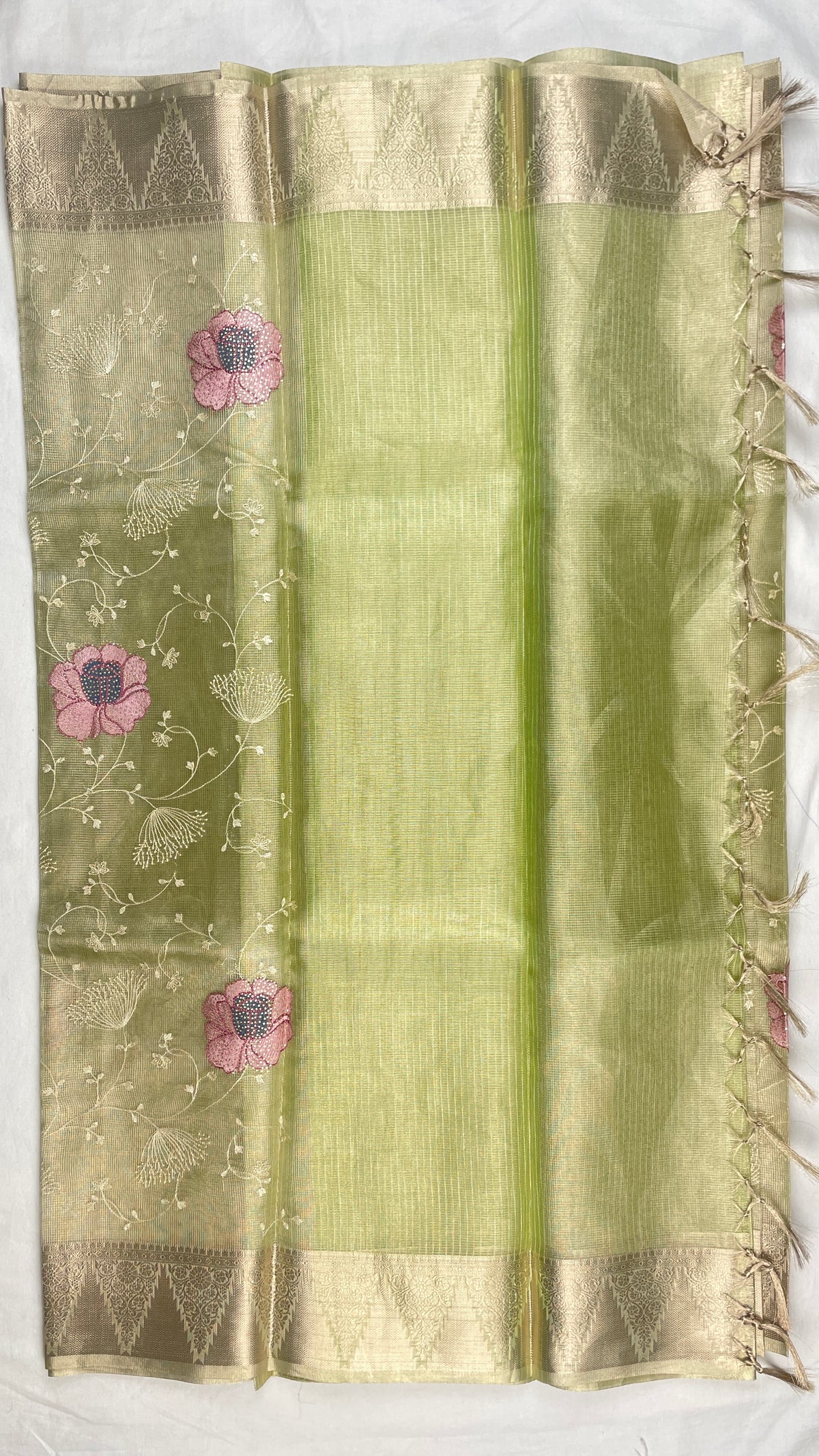 Banarasi Fancy Tissue Embroidery work saree