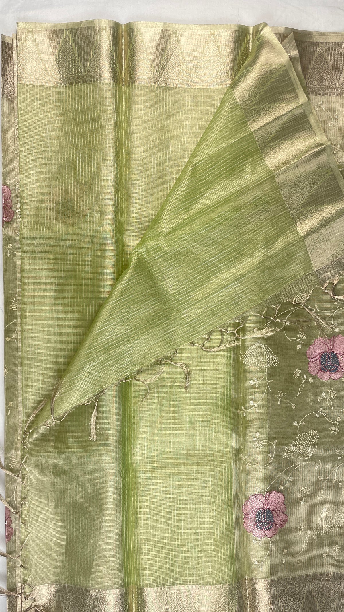 Banarasi Fancy Tissue Embroidery work saree