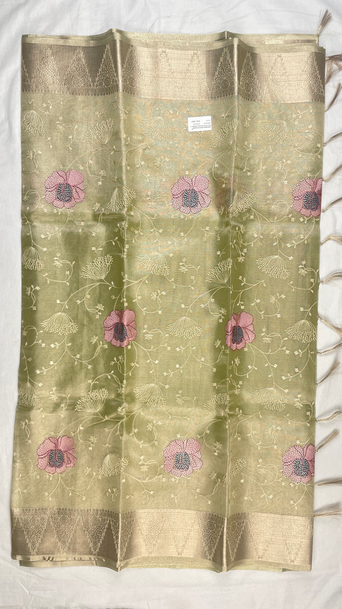 Banarasi Fancy Tissue Embroidery work saree
